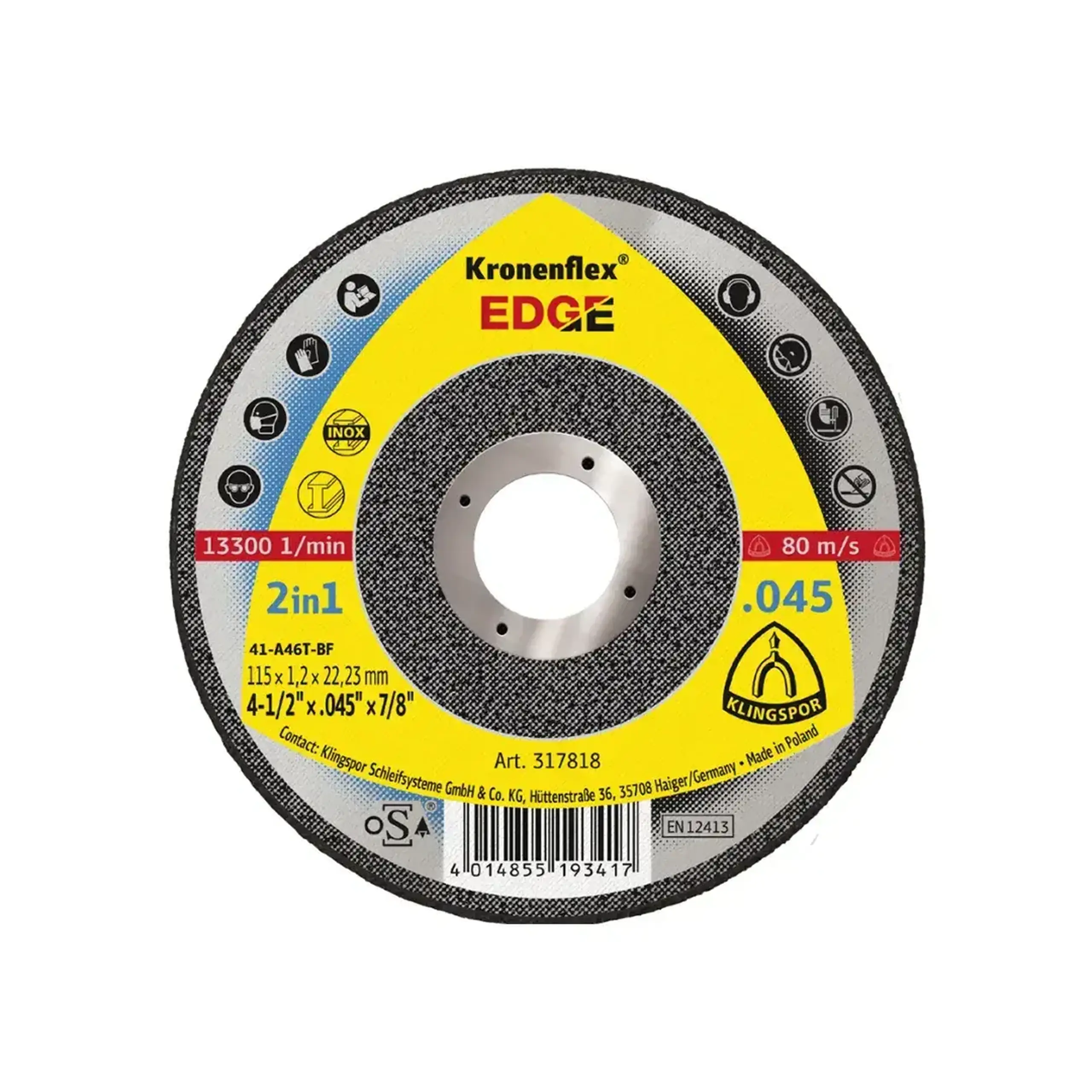 Disc de tăiat pentru oţel EDGE SPECIAL 115 * 22 mm Klingspor