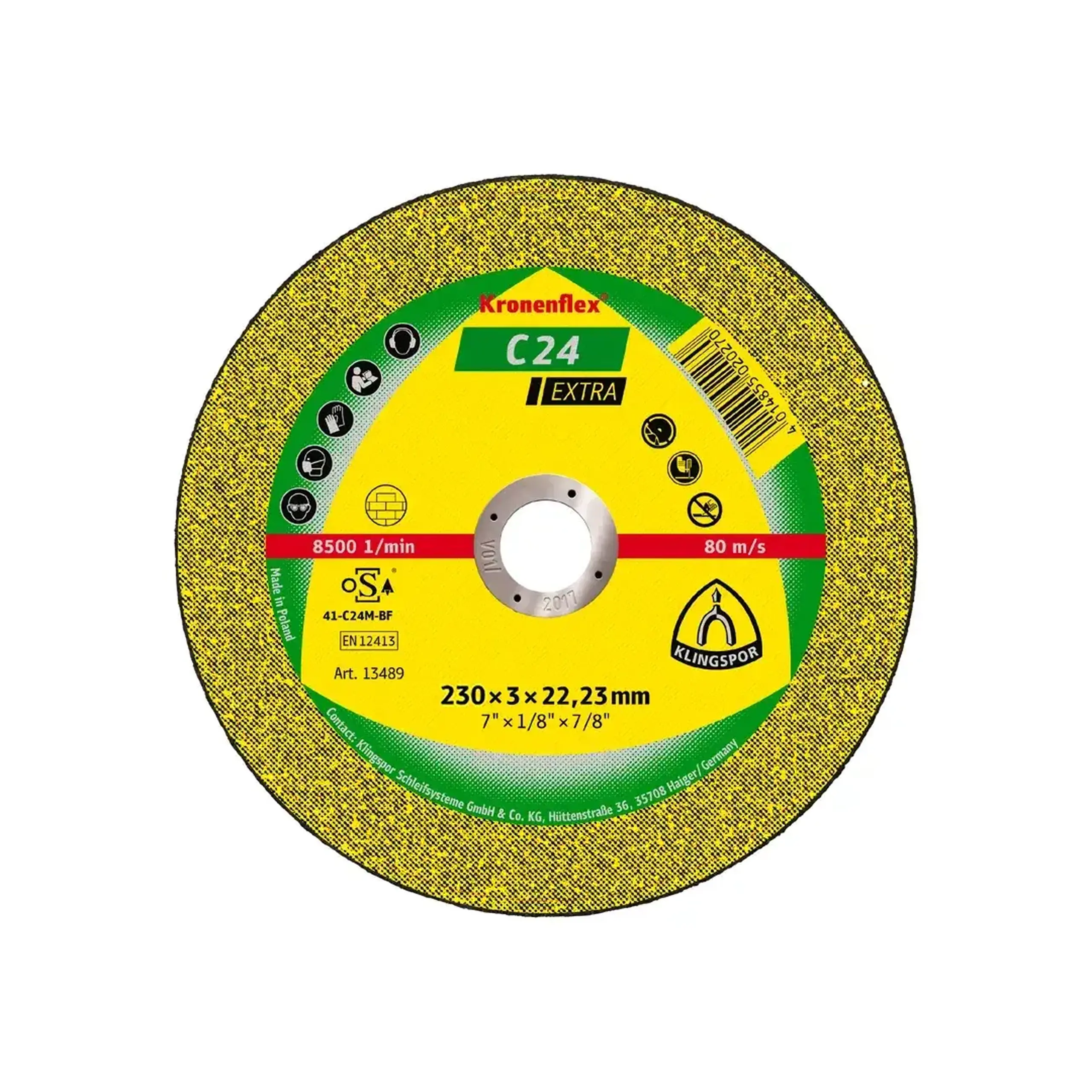 Disc de tăiat pentru beton EXTRA C24 125 * 22.23 mm Klingspor - Diametru 230 *