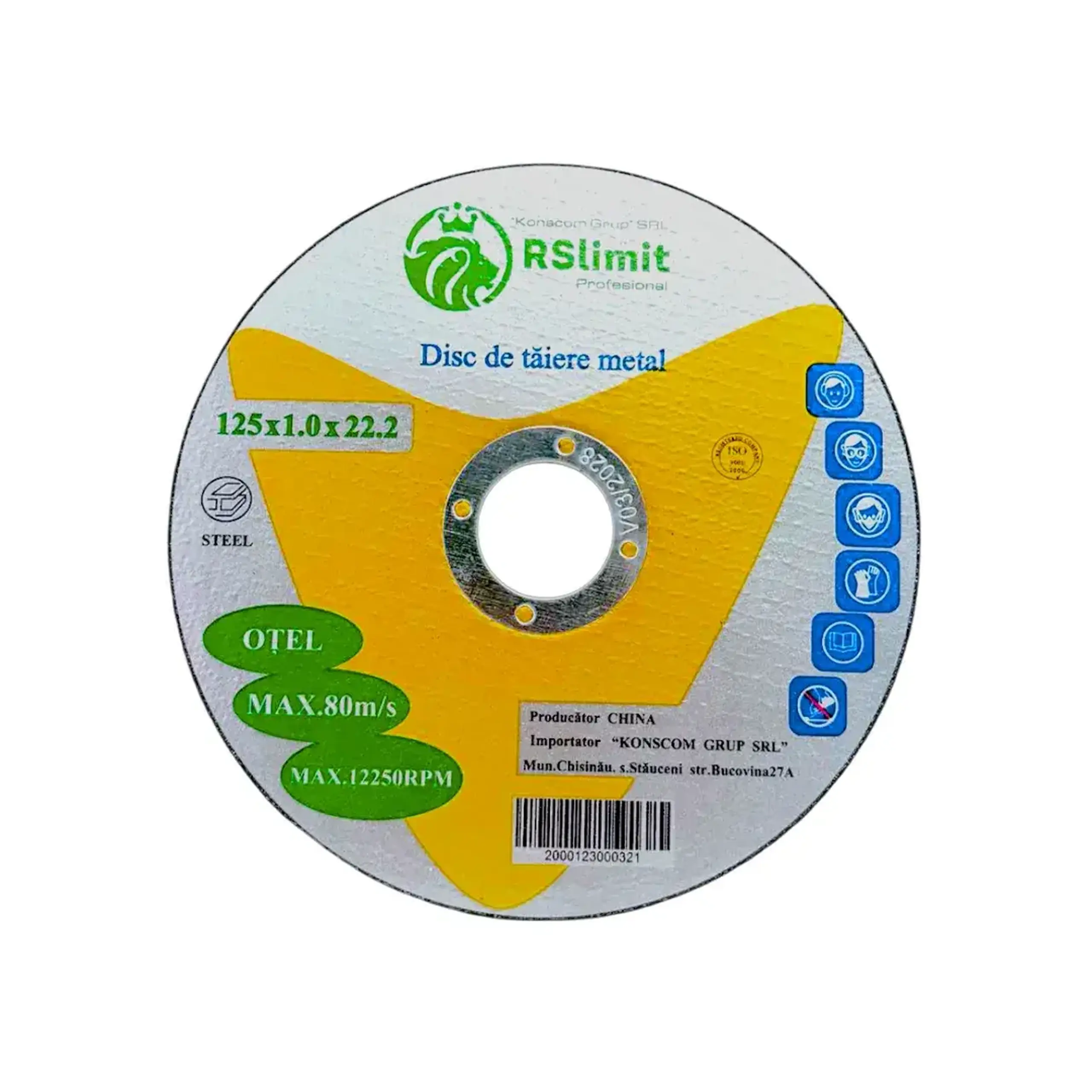Disc de tăiat pentru metal 125 * 22.2 mm RSlimit - Dimensiuni (L x W x H x Ø) 1 mm