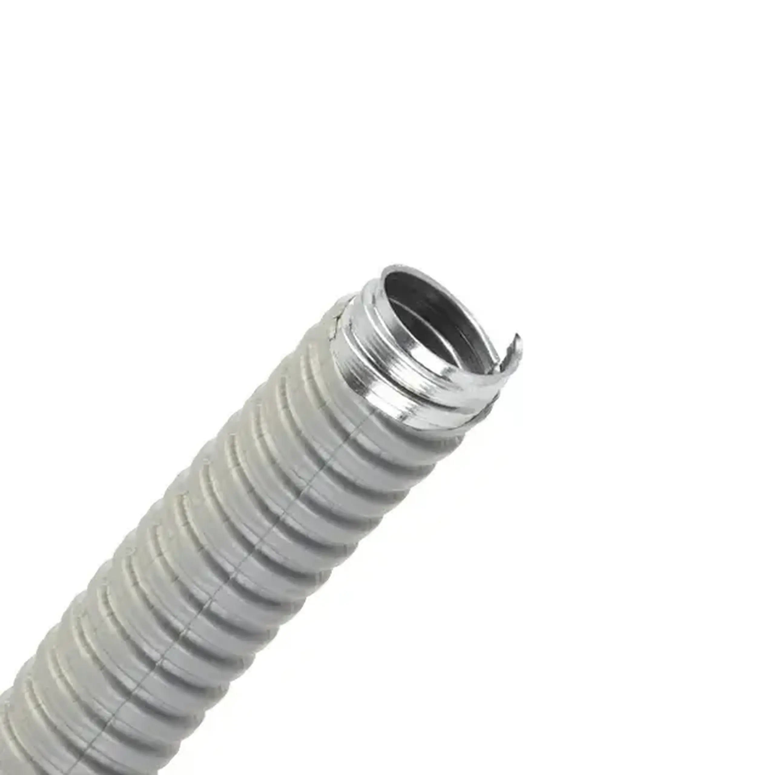 Tub metalic flexibil cu izolație PVC 18 mm Alb