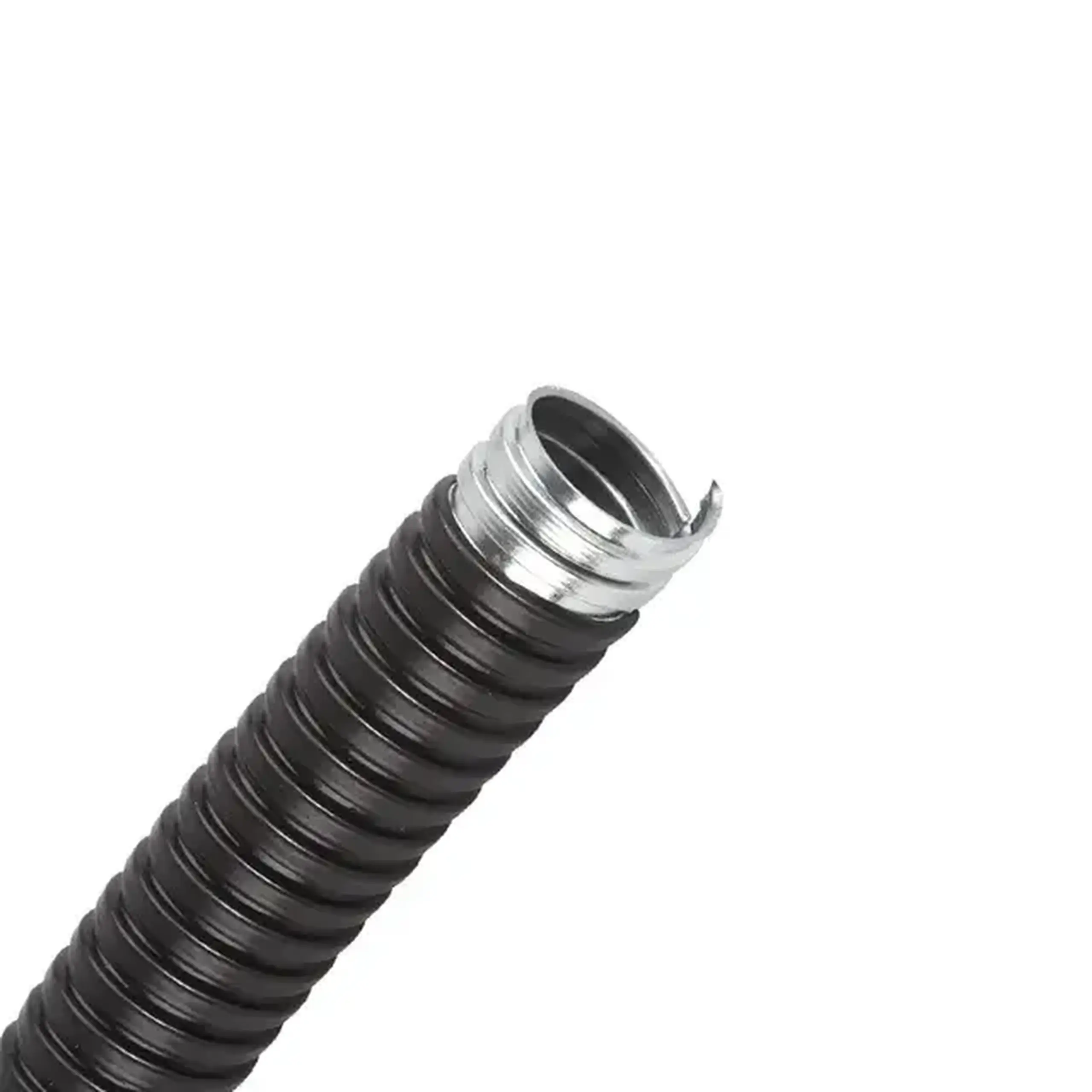 Tub metalic flexibil cu izolație PVC 18 mm negru
