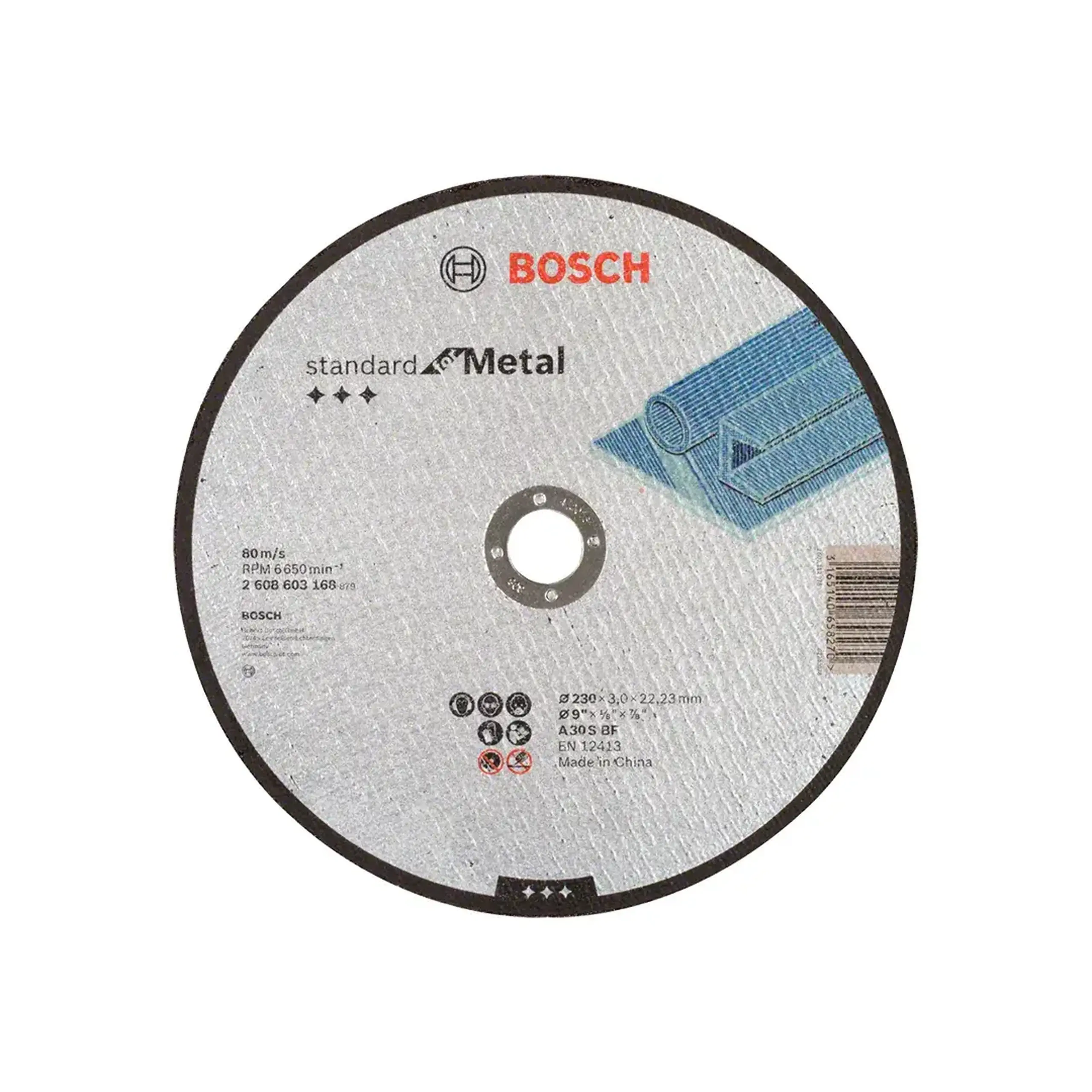 Disc de tăiat pentru metal Standard 115 * 22.23 mm Bosch - 3 mm (L x W x H x Ø) 230 *