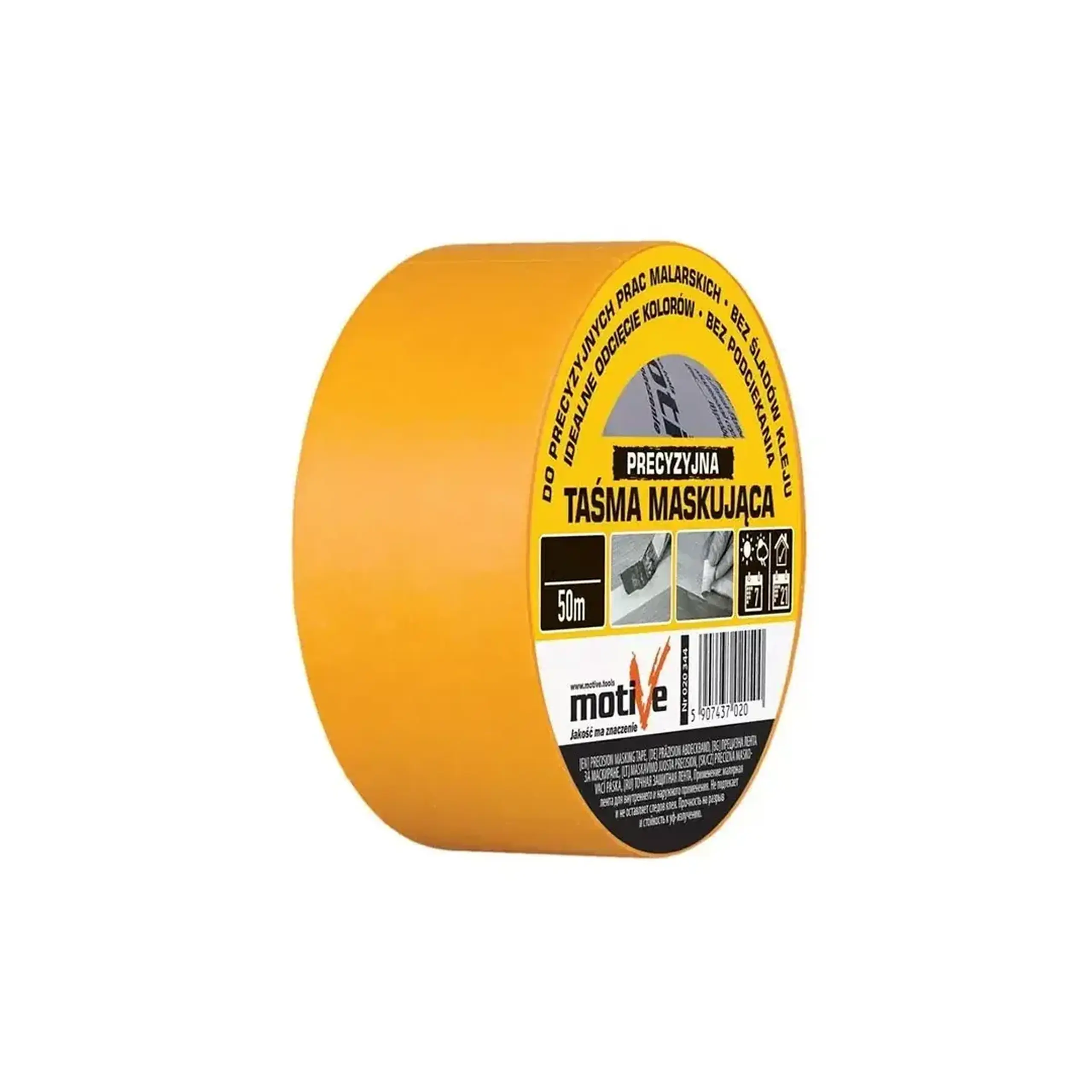 Bandă adezivă mascare Motive 020341 50 m x 11 mm galben