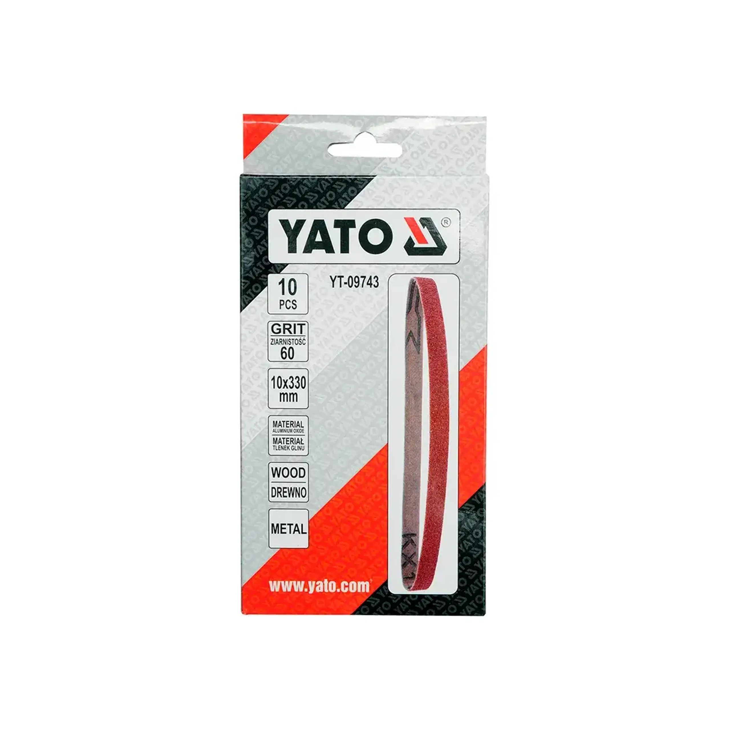 Bandă abrazivă P60 330 x 10 mm 10 buc. Yato