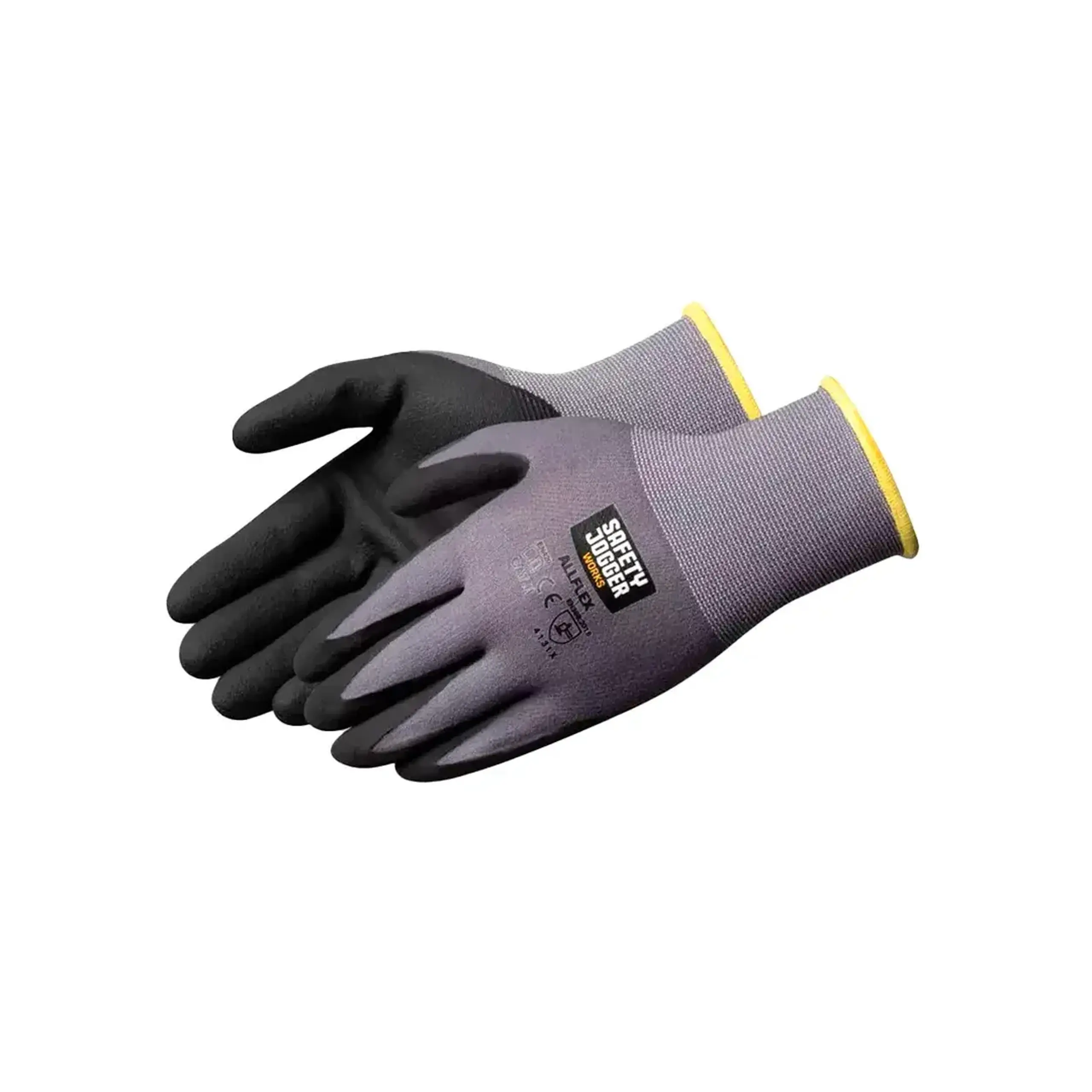 Mănuși acoperite cu nitril ALLFLEX 9 Negru/Gri SAFETY JOGGER - Mărime 9