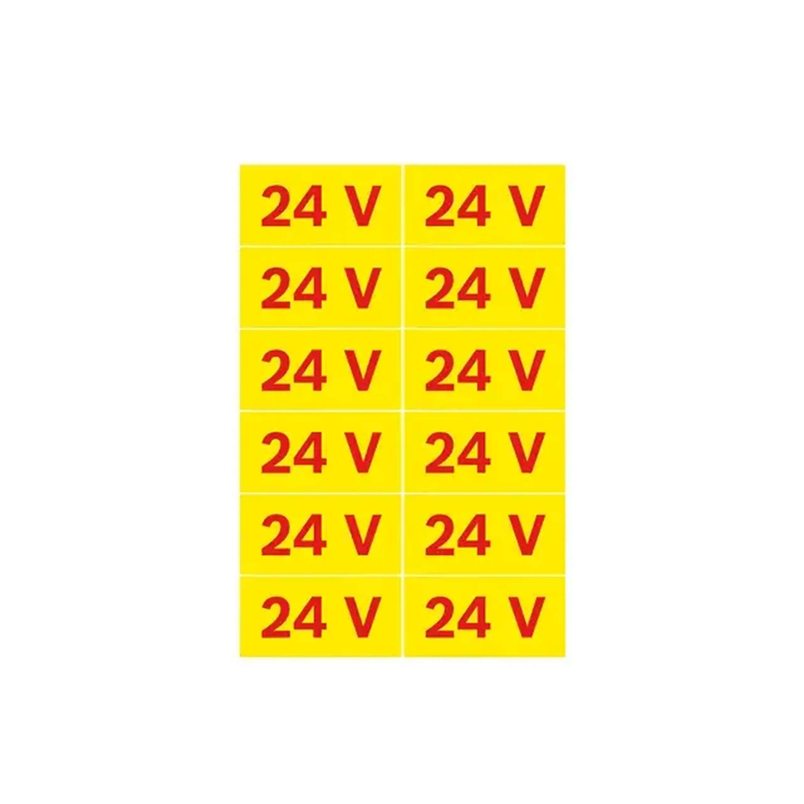 Autocolant PowMr 24 V 4 x 1.5 cm galben