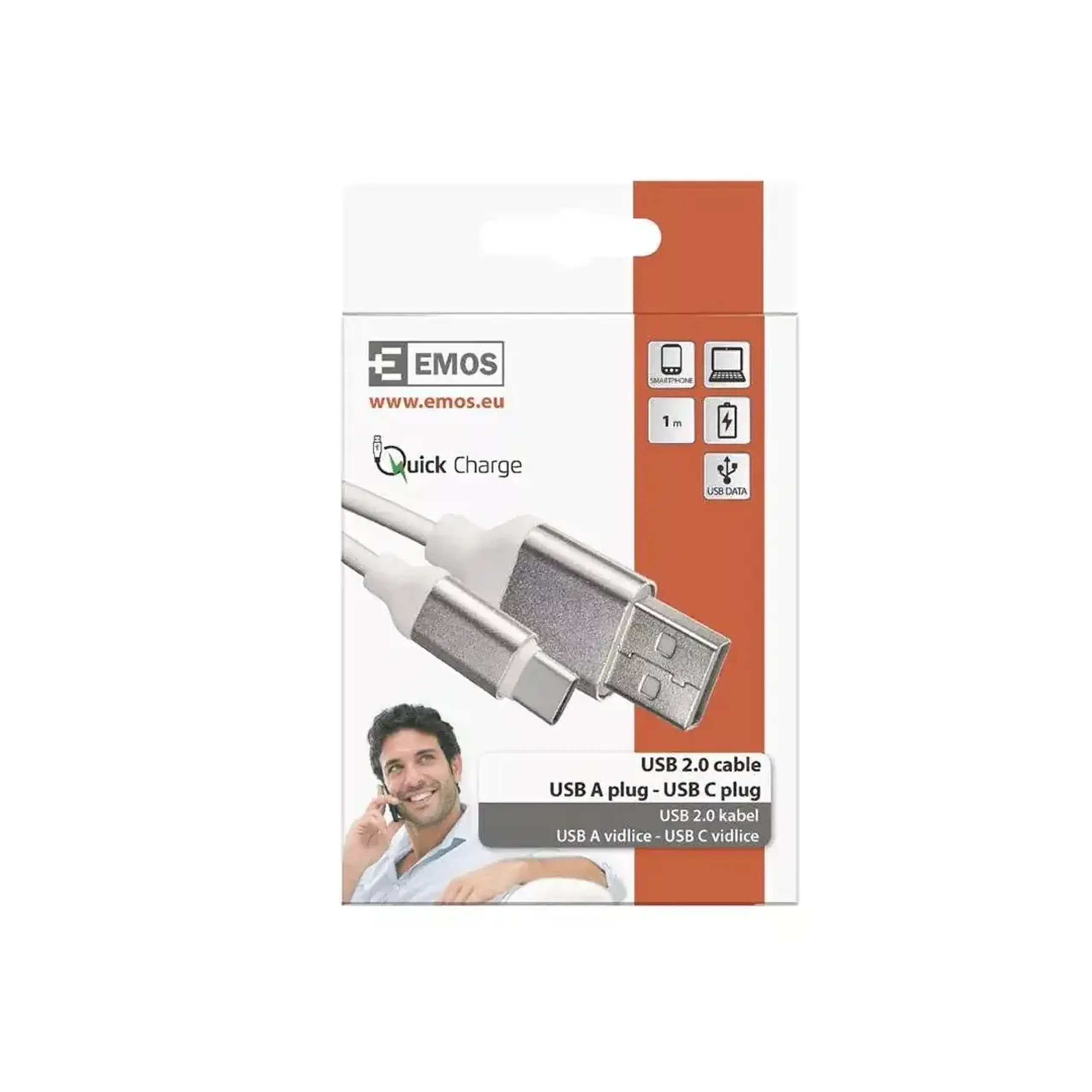 Cablu USB A - Type C 1 m 18 W EMOS