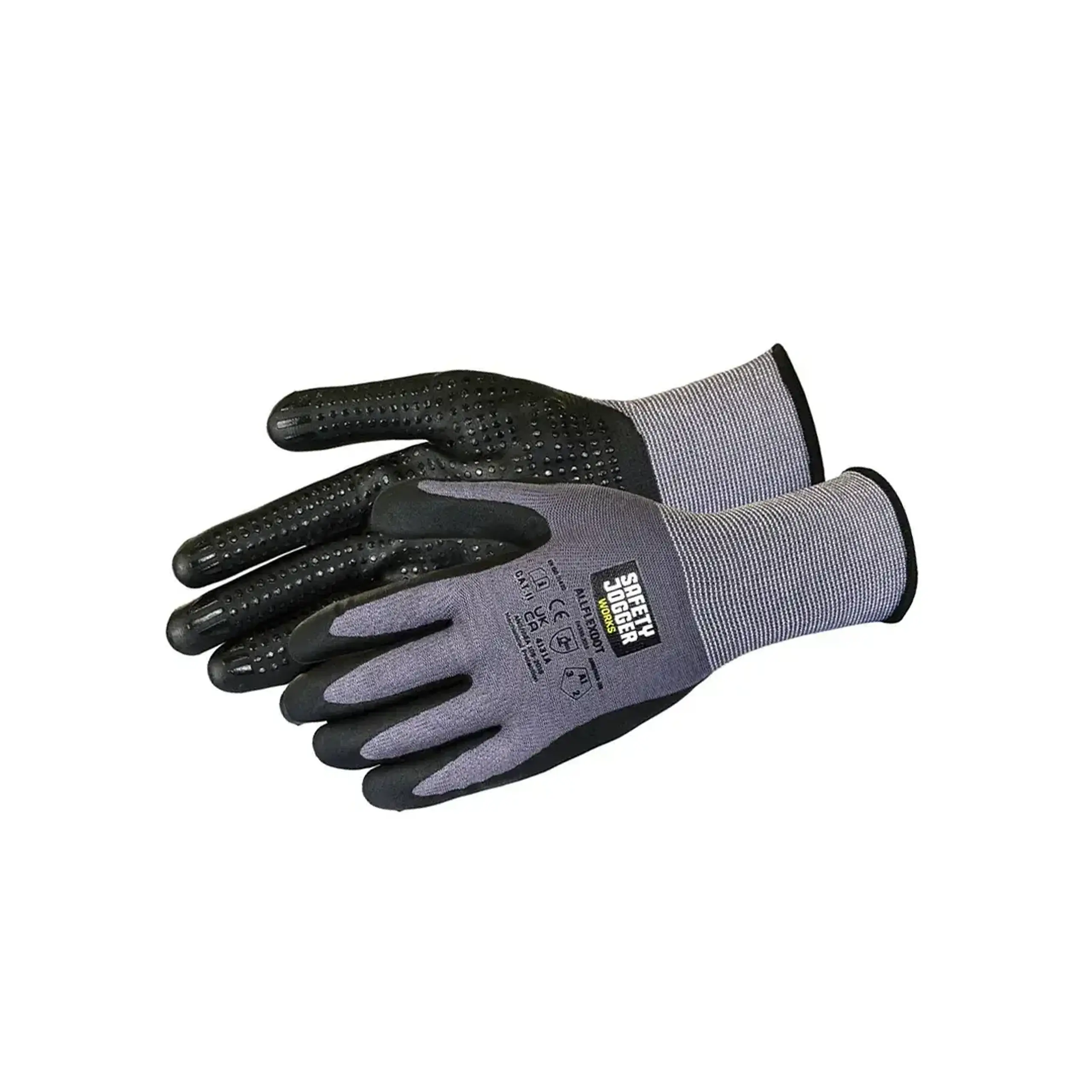 Mănuși acoperite cu nitril ALLFLEXDOP 9 Negru/Gri SAFETY JOGGER - Mărime 10