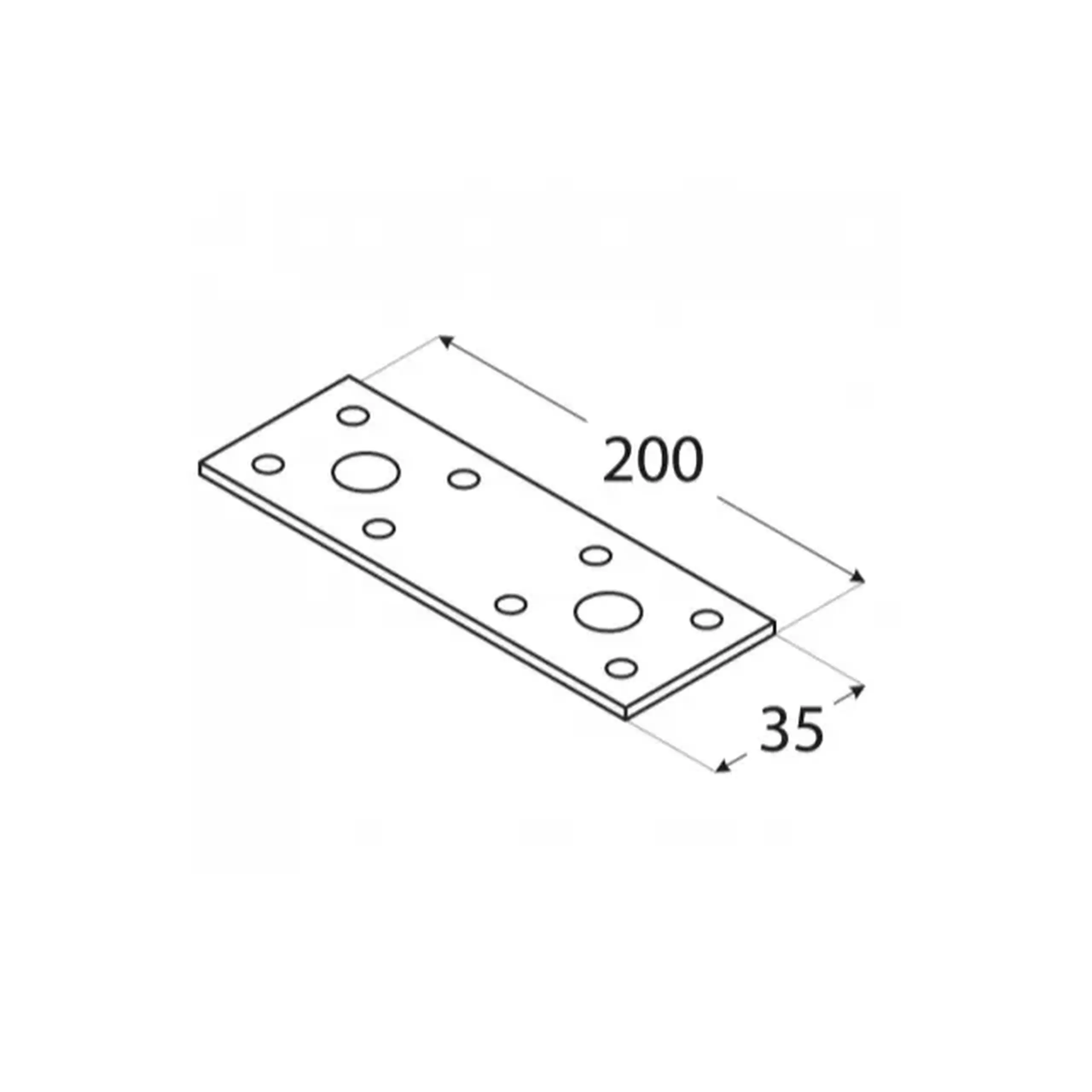 Conector plat. LP3 200 x 35 mm