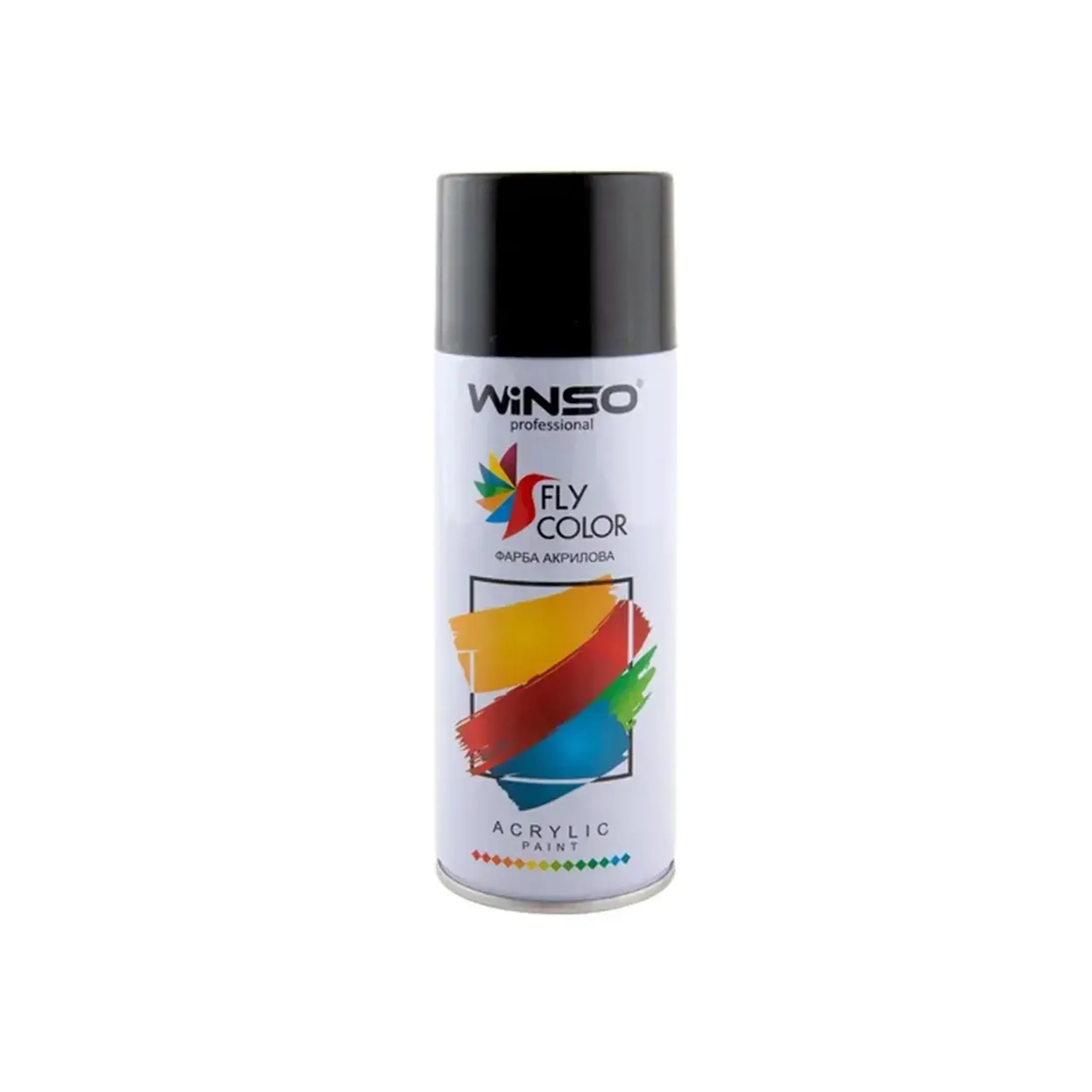 Vopsea spray acrilică Fly Color negru lucios 450 ml WINSO