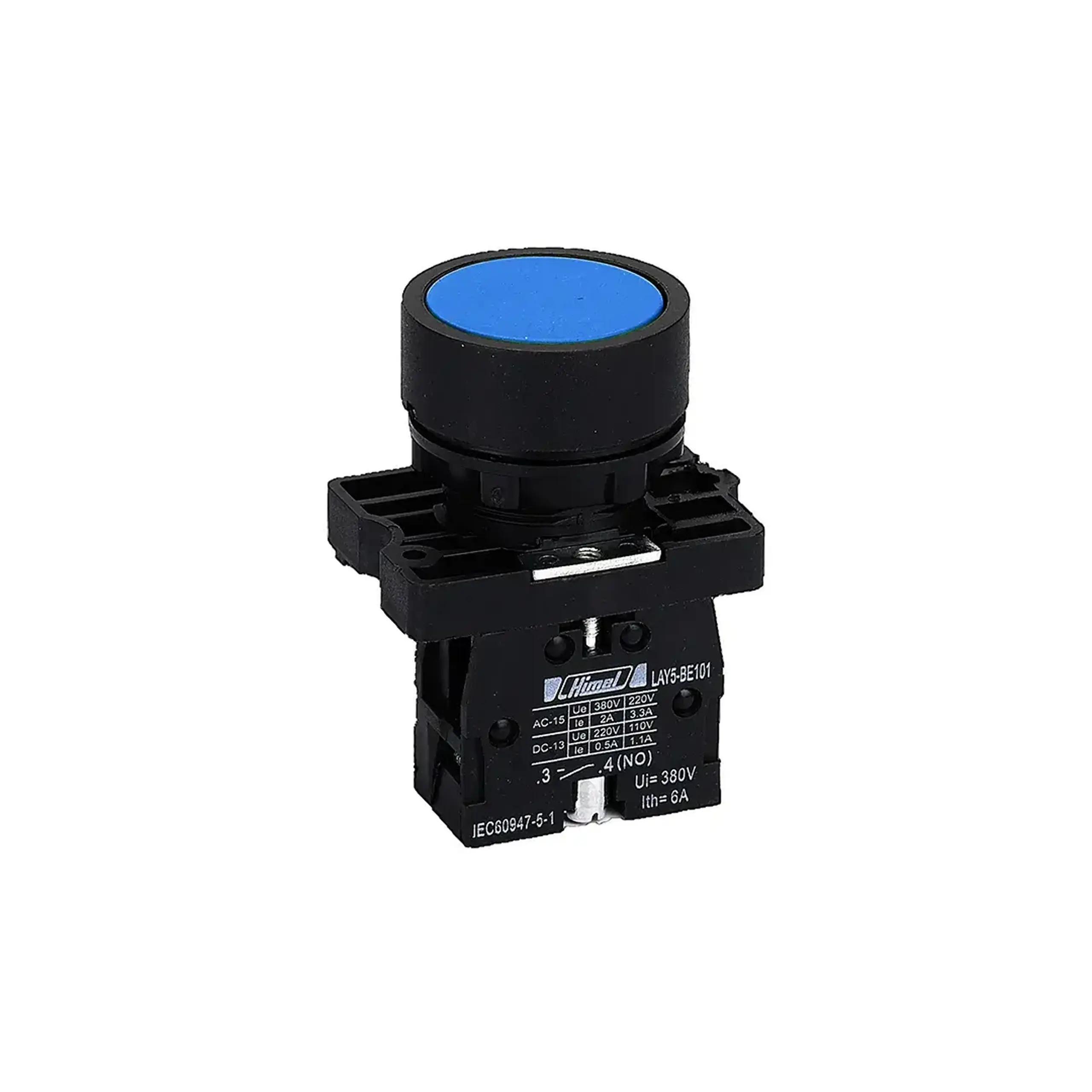 Buton Himel HLAY5EA65 1 NO + 1 NC 380 V 6 A IP40 albastru