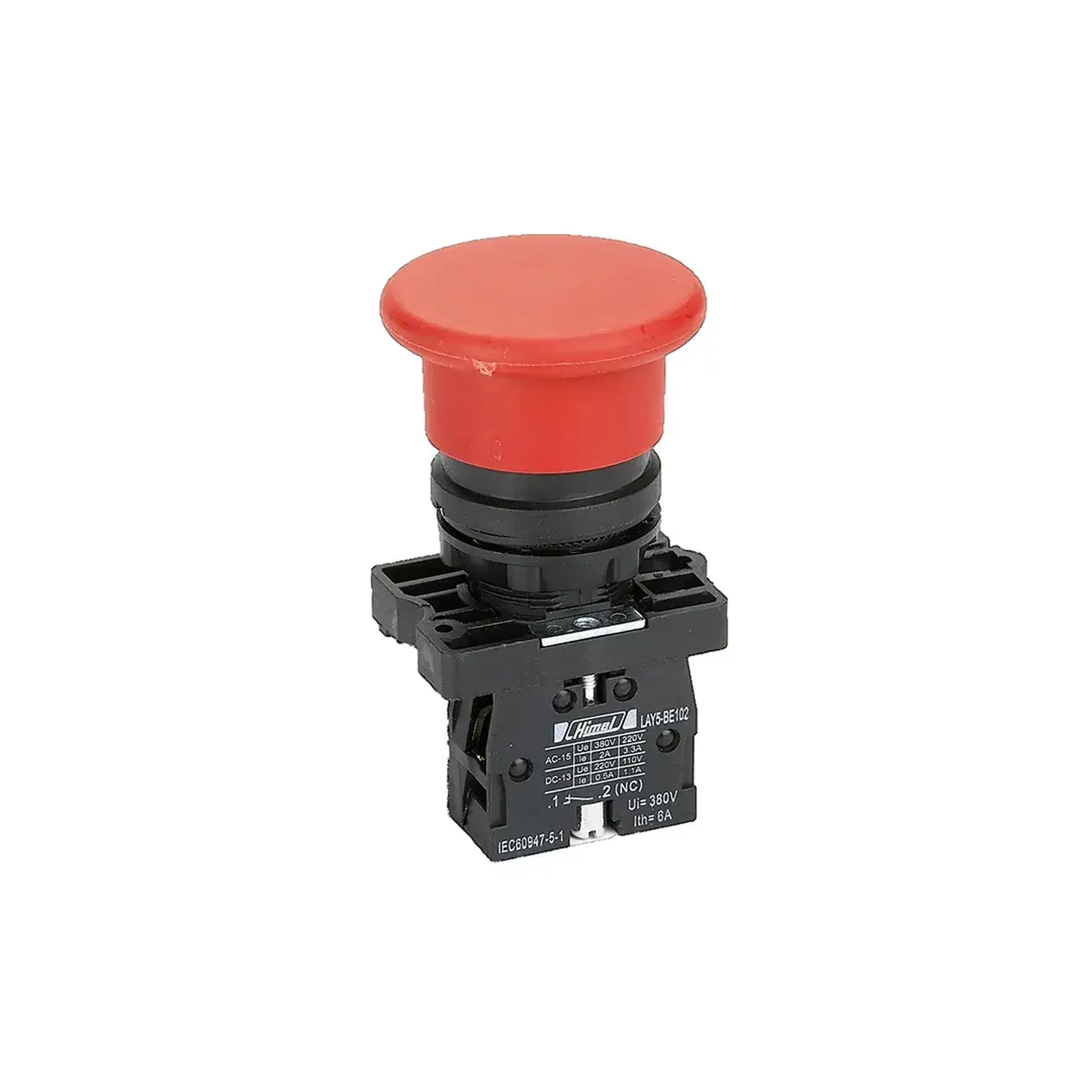 Buton ciuperca cu revenire Himel HLAY2EC42 1 NC 380 V 6 A IP40 roșu