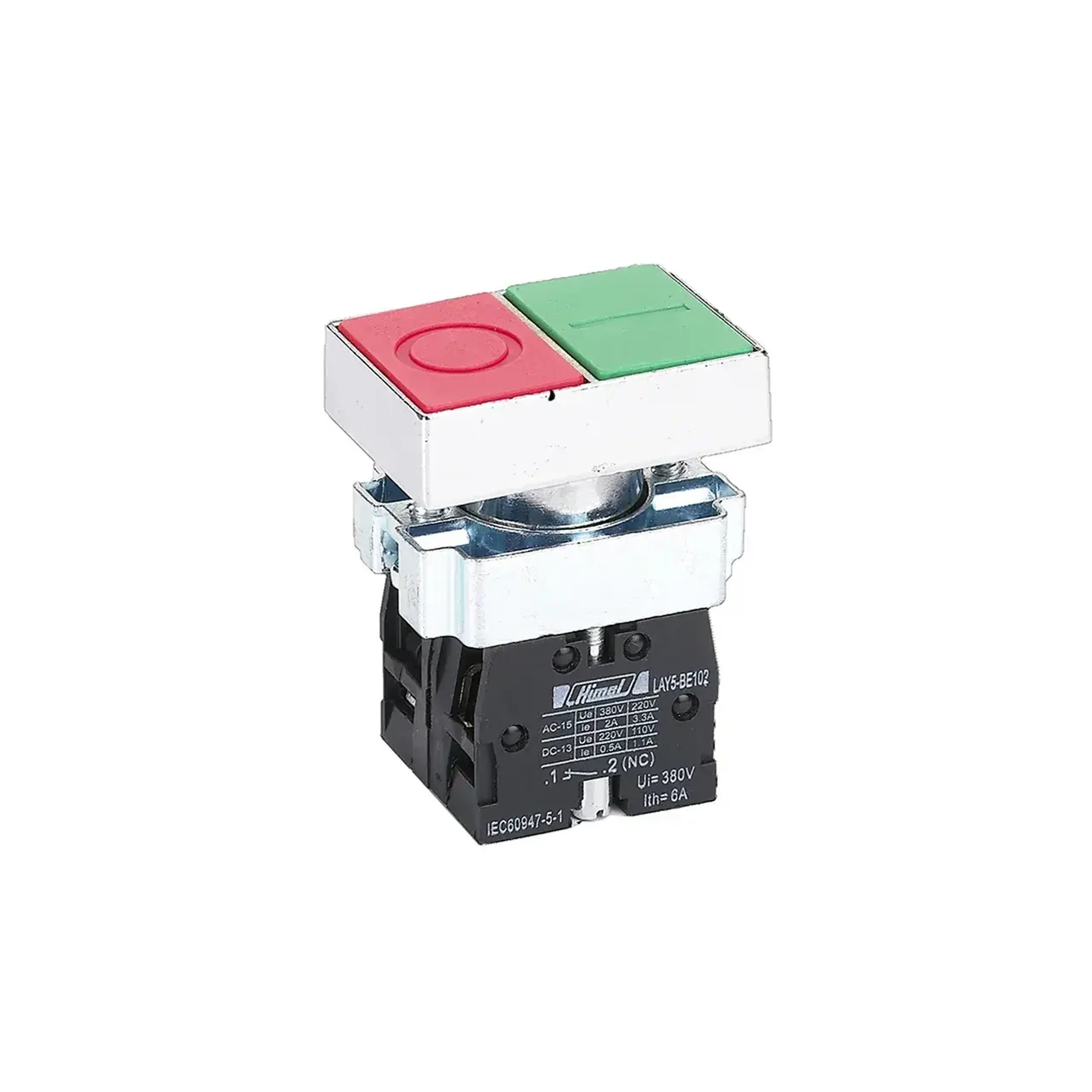 Buton HLAY2EL9325 1 NO + 1 NC 24 V 6 A IP40 Roșu/Verde Himel