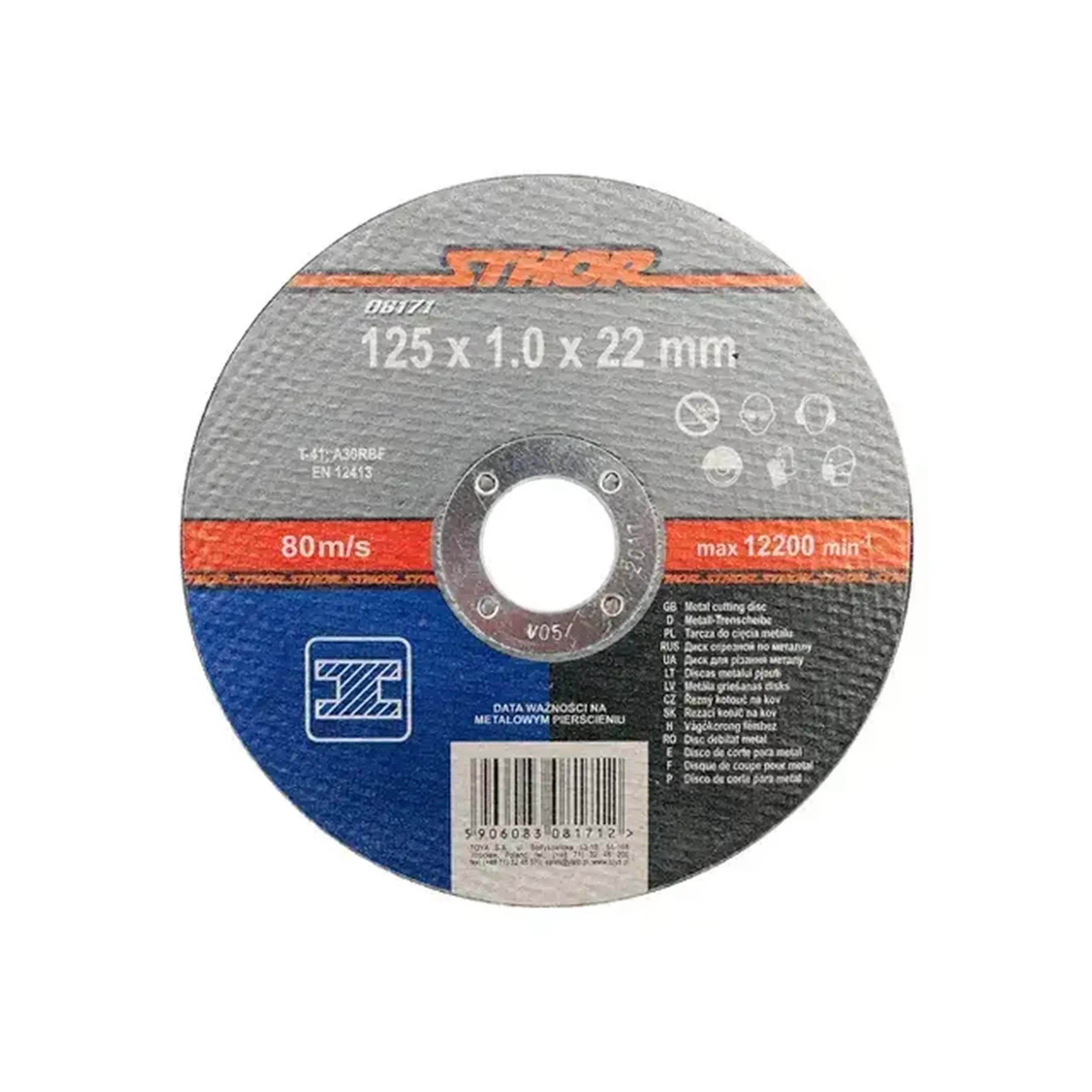 Disc de tăiat pentru metal 115 * 22 mm Sthor - Diametru 125 *