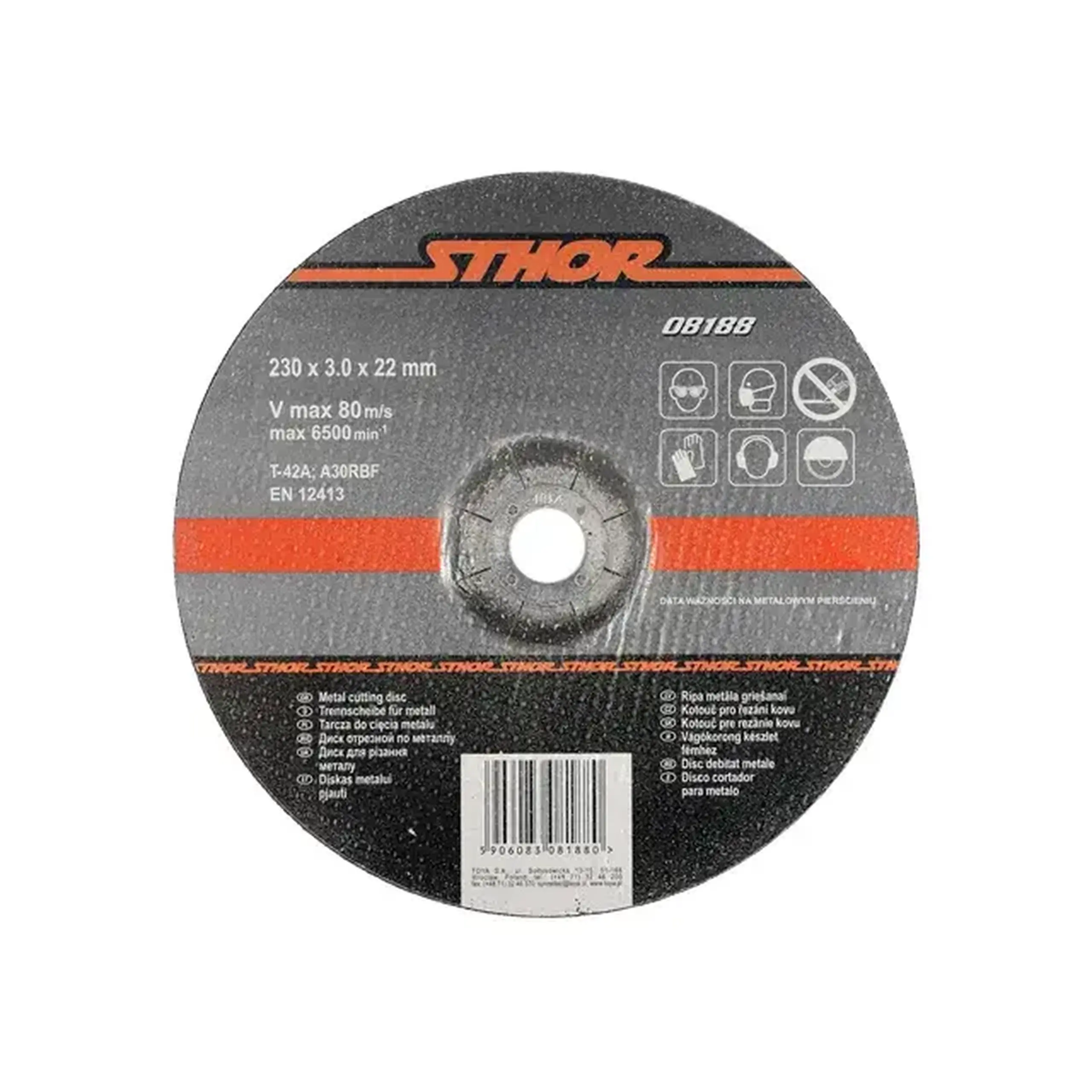 Disc de tăiat pentru metal 115 * 22 mm Sthor - Diametru 230 *
