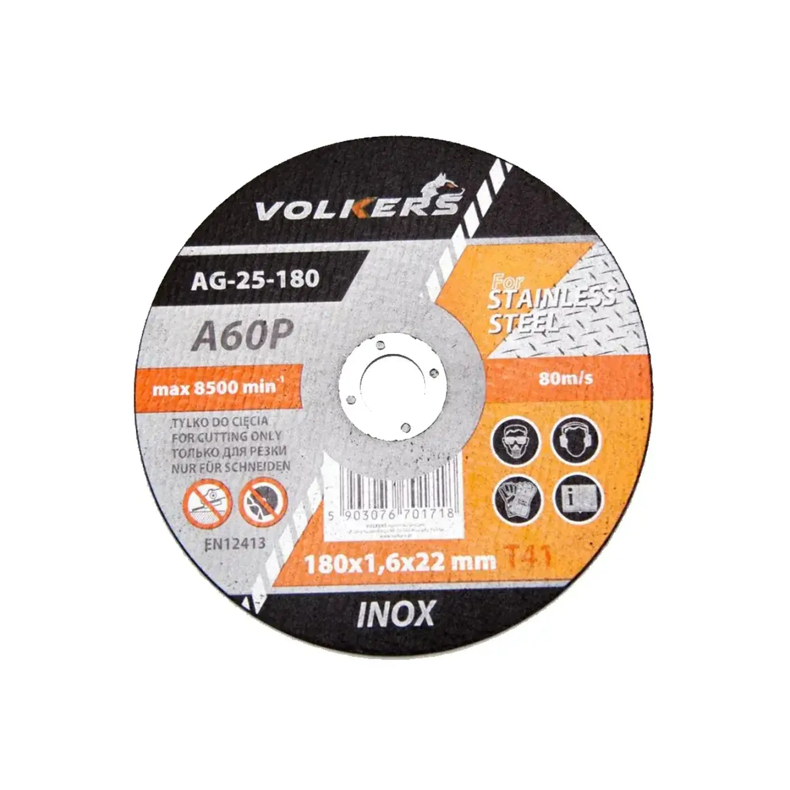 Disc de tăiat pentru metal AG-25-180 180 * 22.2 mm VOLKERS
