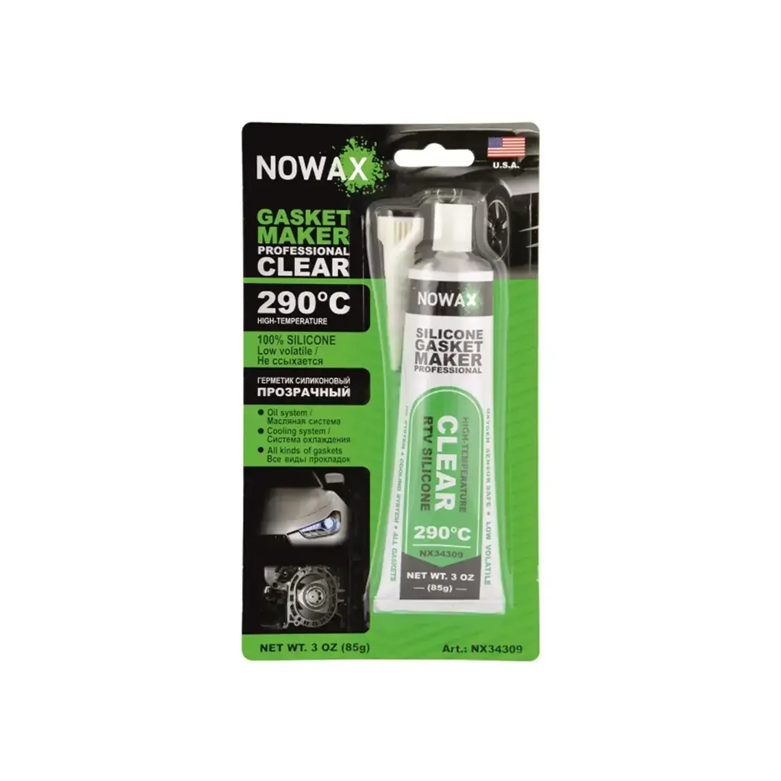 Etanșant siliconic pentru temperaturi înalte Gasket Maker Transparent 85 g Nowax