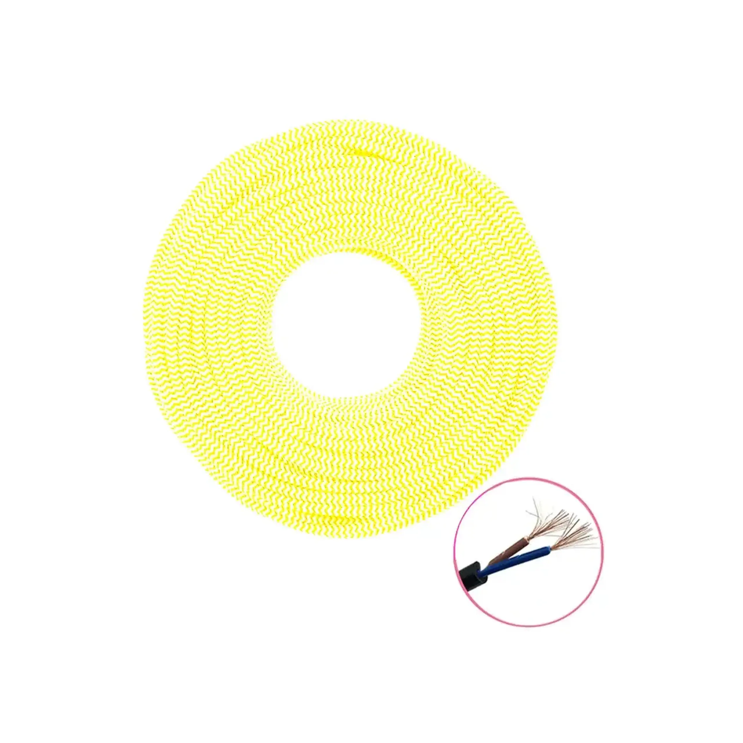 Cablu decorativ 2 * 0.75 mm² Alb/Galben