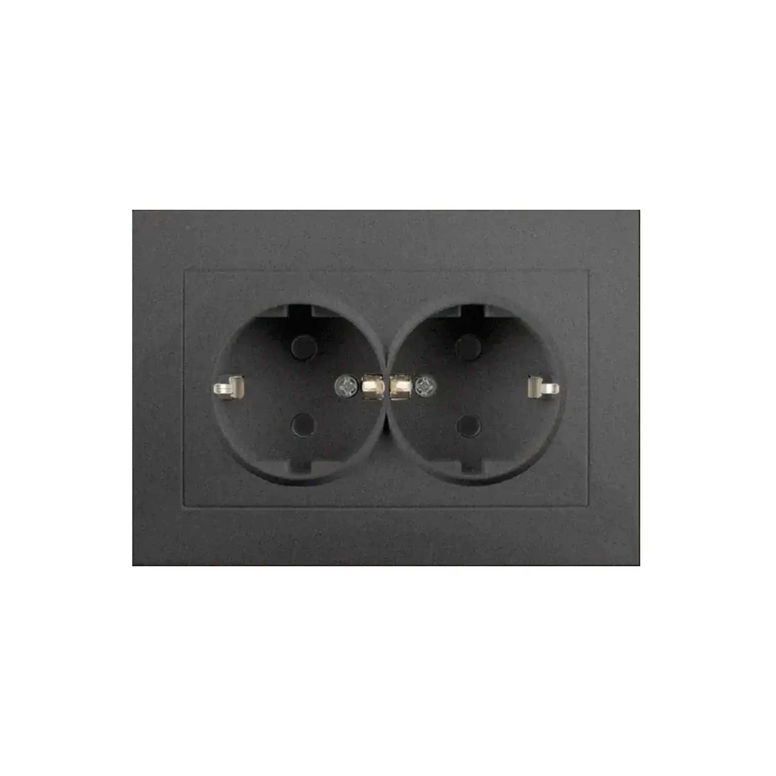Priză dublă euro rosa 16 A 220 - 240 V antracit Elmos - Antracit 50 Hz