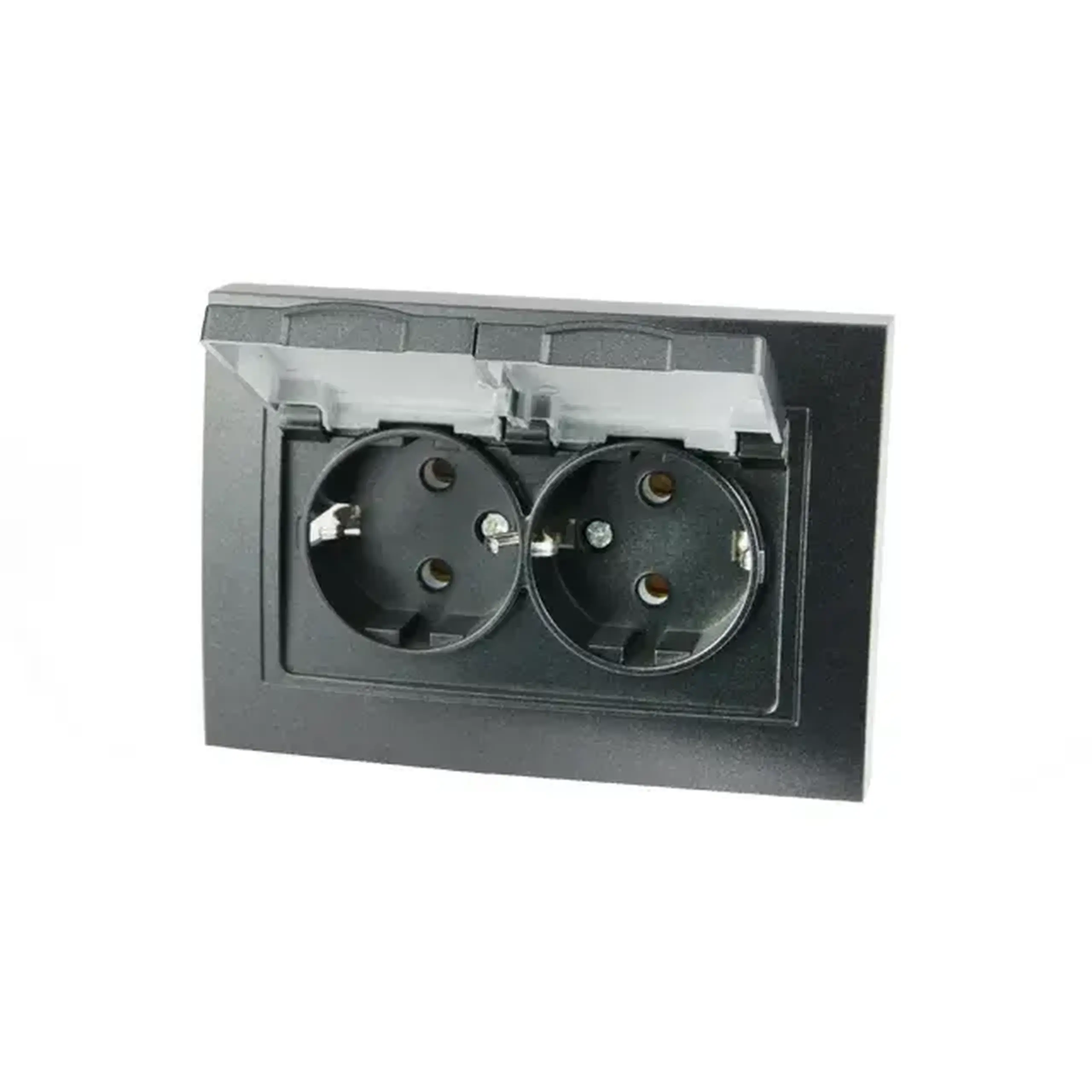Priză dublă euro rosa 16 A 220 - Grafit 50/60 Hz
