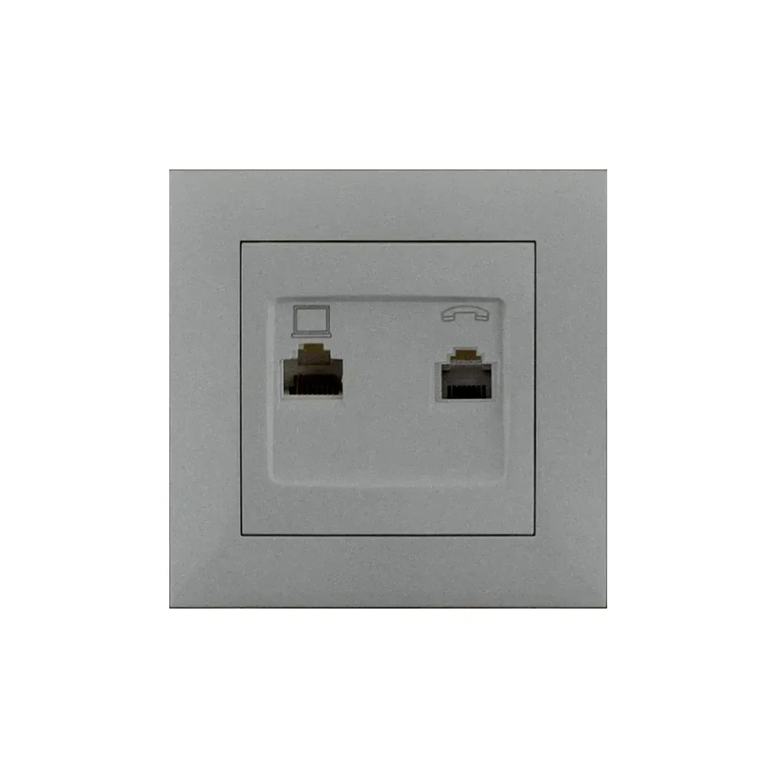 Priză dublă RJ45+RJ11 rosa 10 A titan Elmos