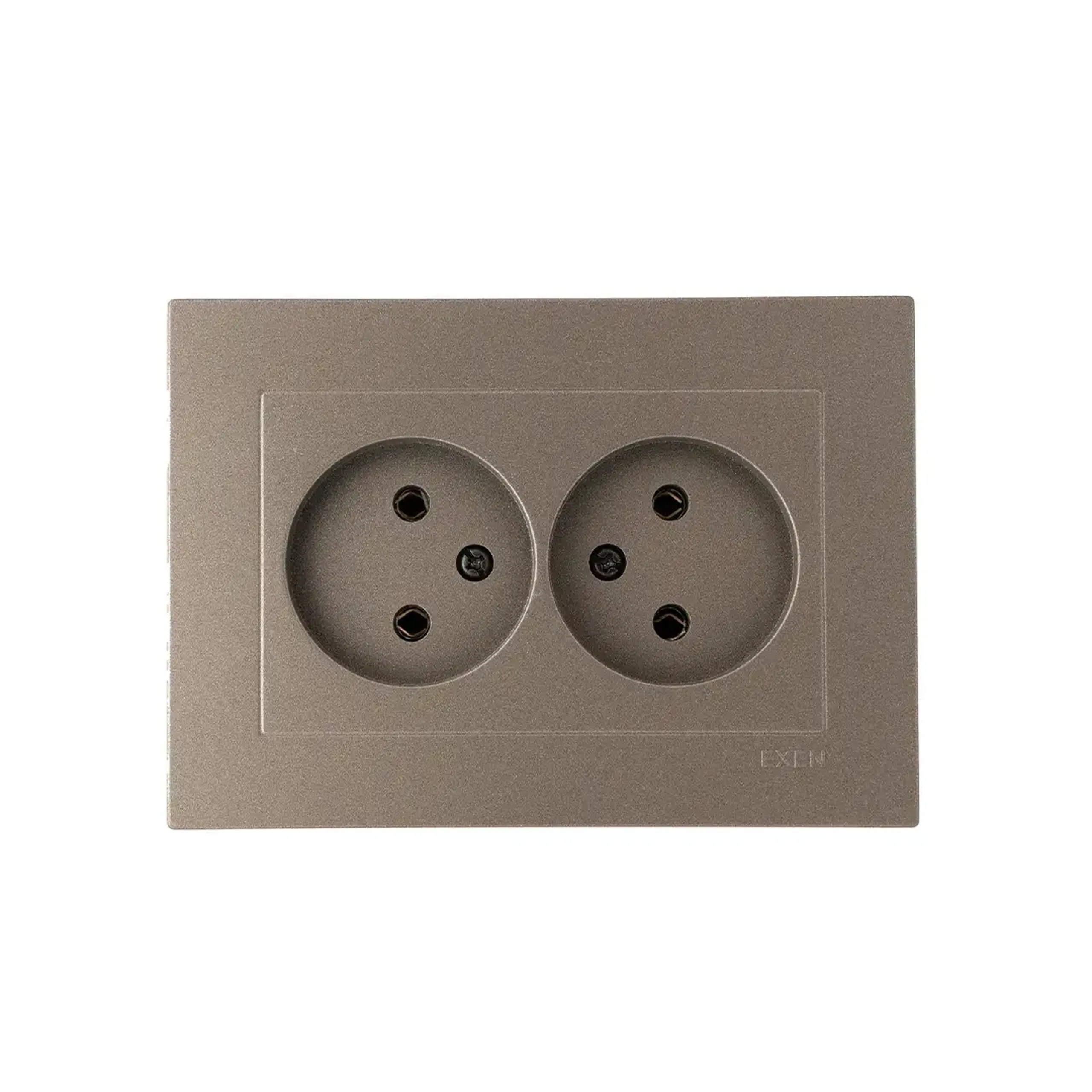 Priză dublă KARELL 16 A 220 - 240 V Mocha Exen Elektrik - Nr. Poli 2P