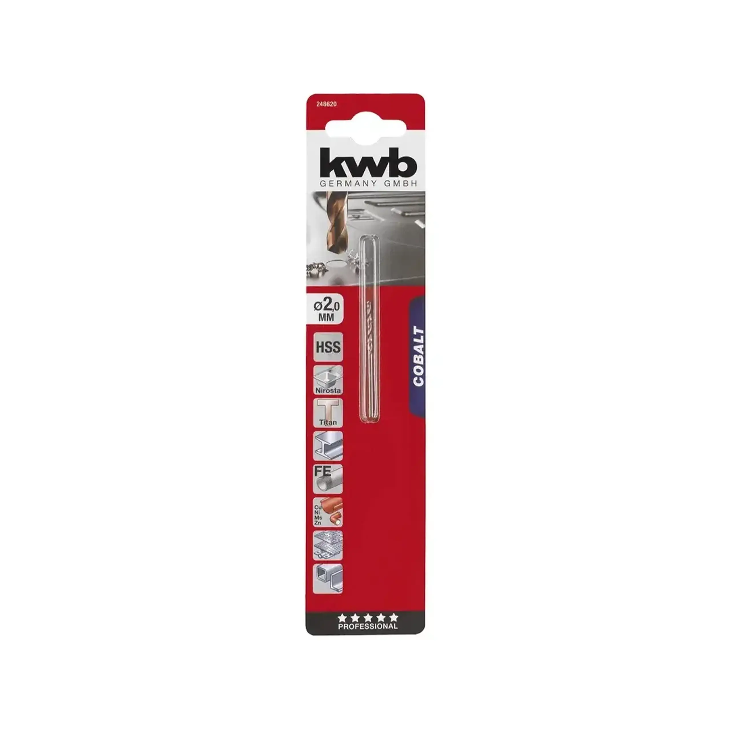 Burghiu pentru metal 2 mm Oțel HSS Cilindric KWB