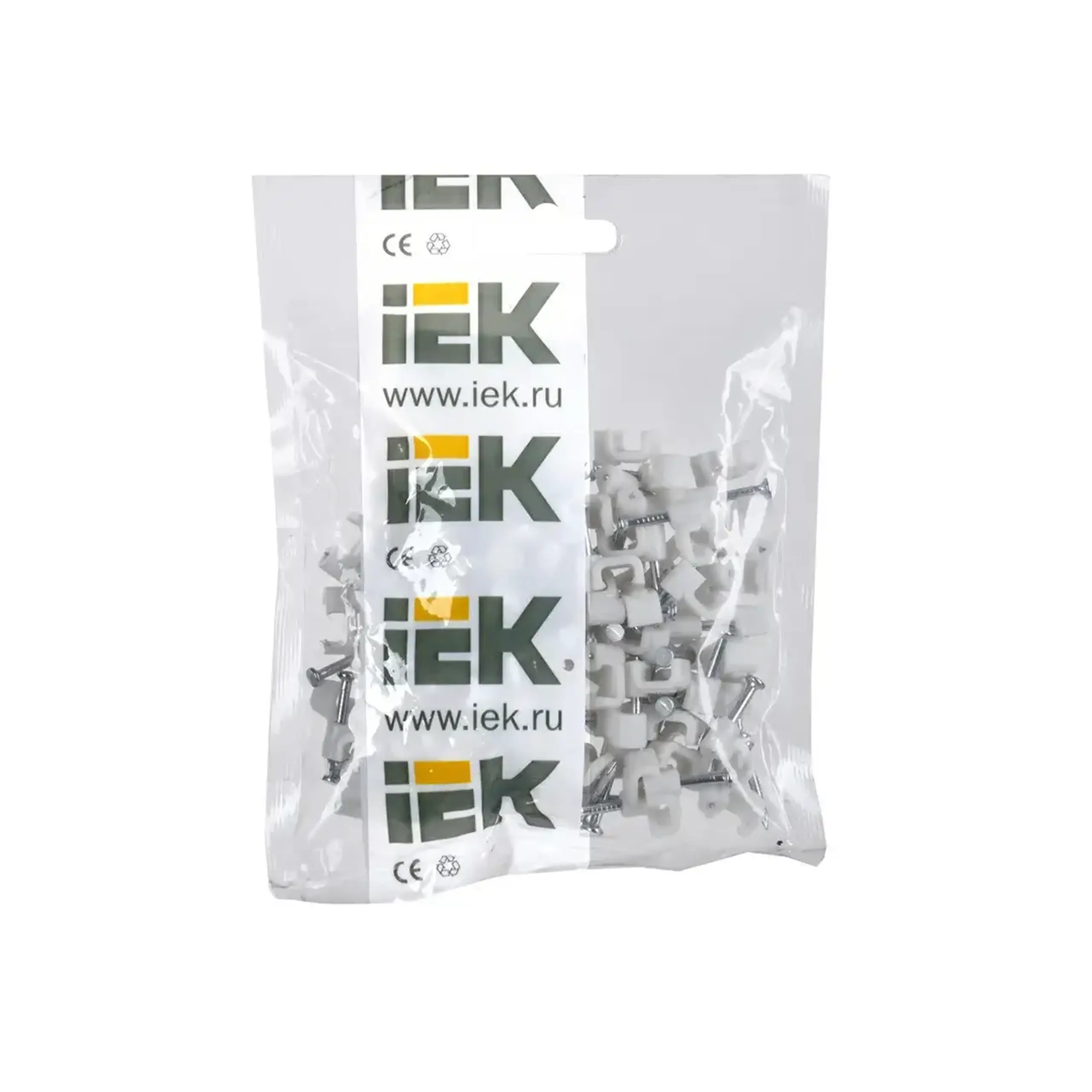 Scoaba plată 6 mm 100 Alb Plastic/Metal IEK