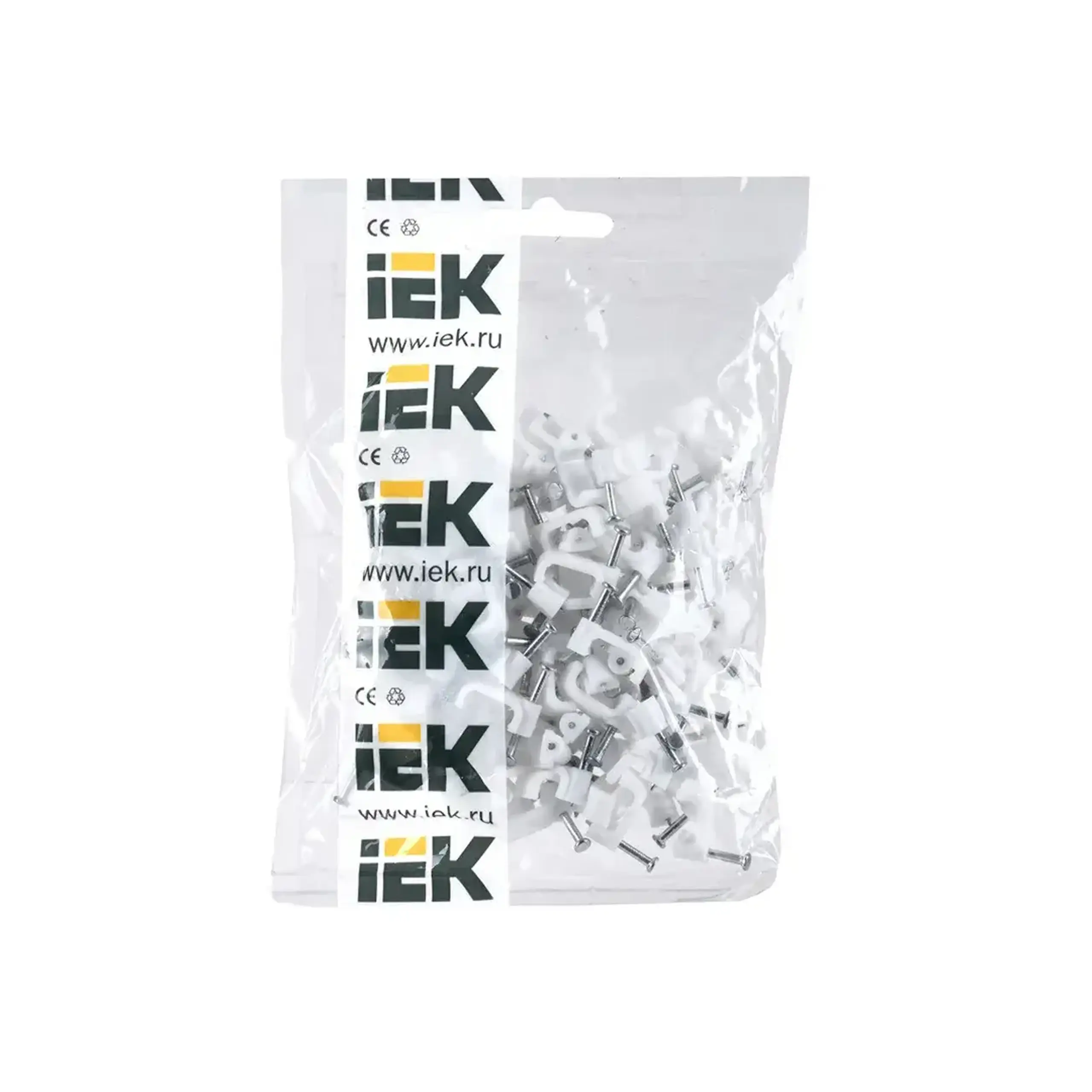 Scoaba plată 12 mm 100 Alb Plastic/Metal IEK