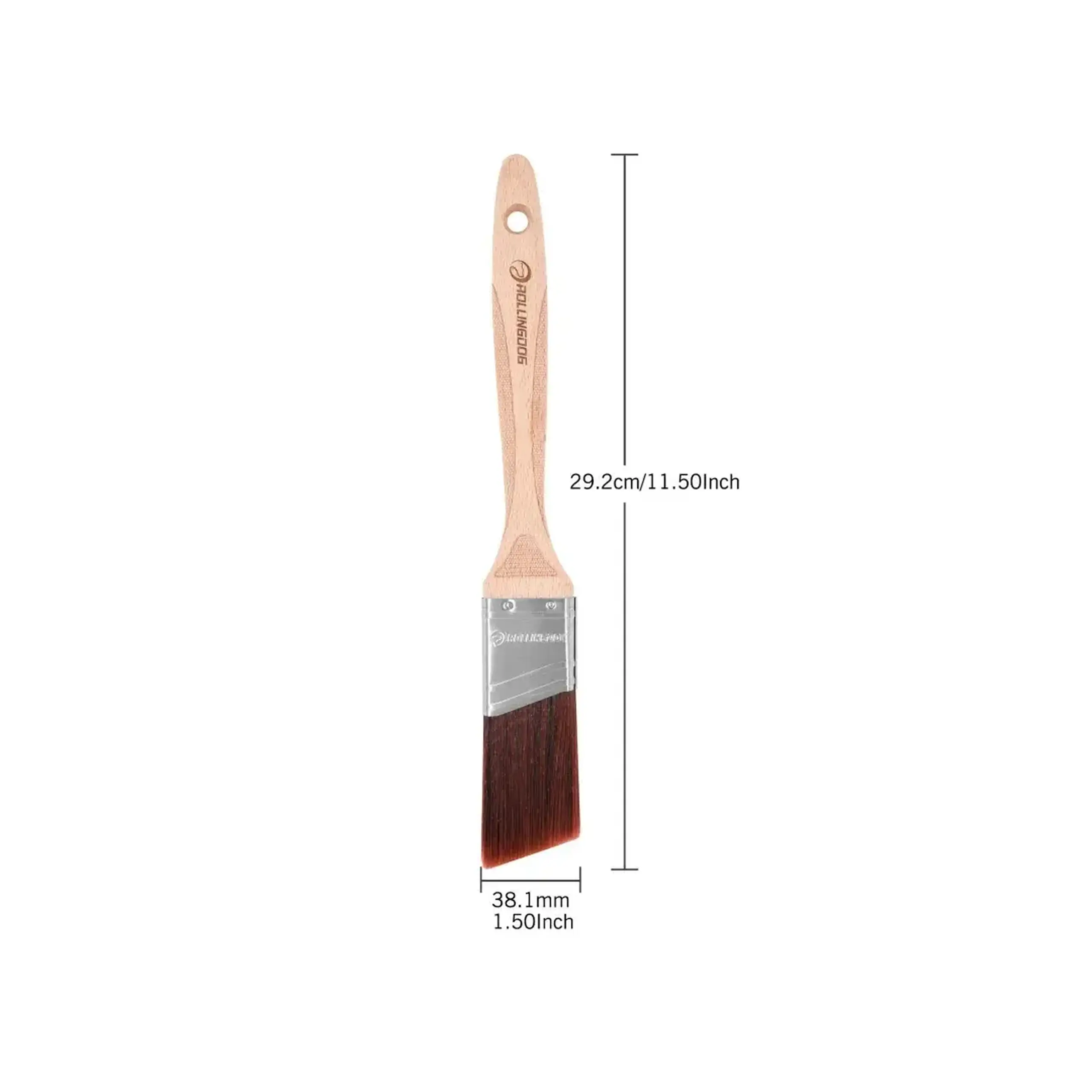 Pensulă unghiulară cu mâner din lemn Doberman 38.1 mm Rollingdog