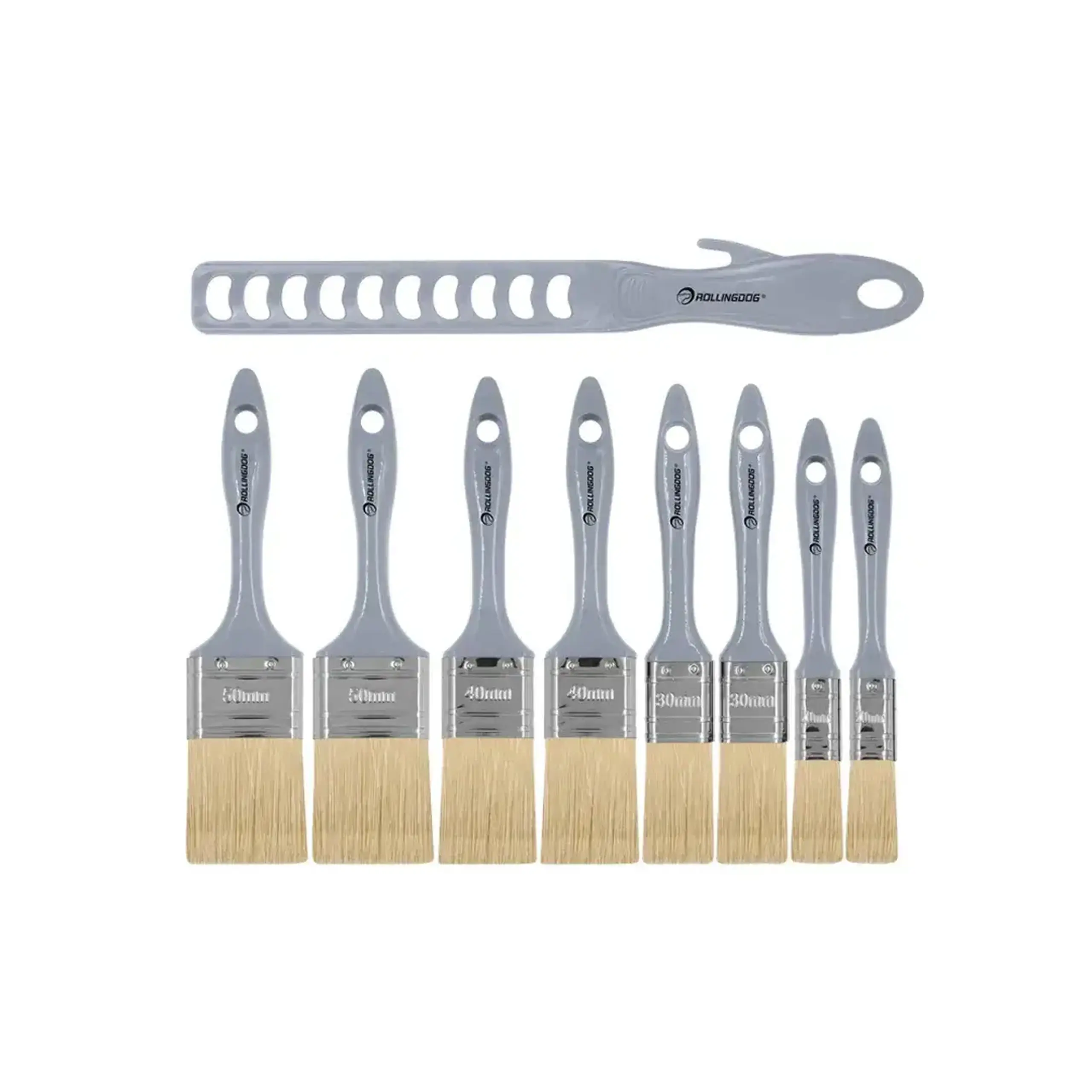 Set pensule cu mâner din plastic 30/40/50 mm Rollingdog - Bucăţi în set 9 buc.