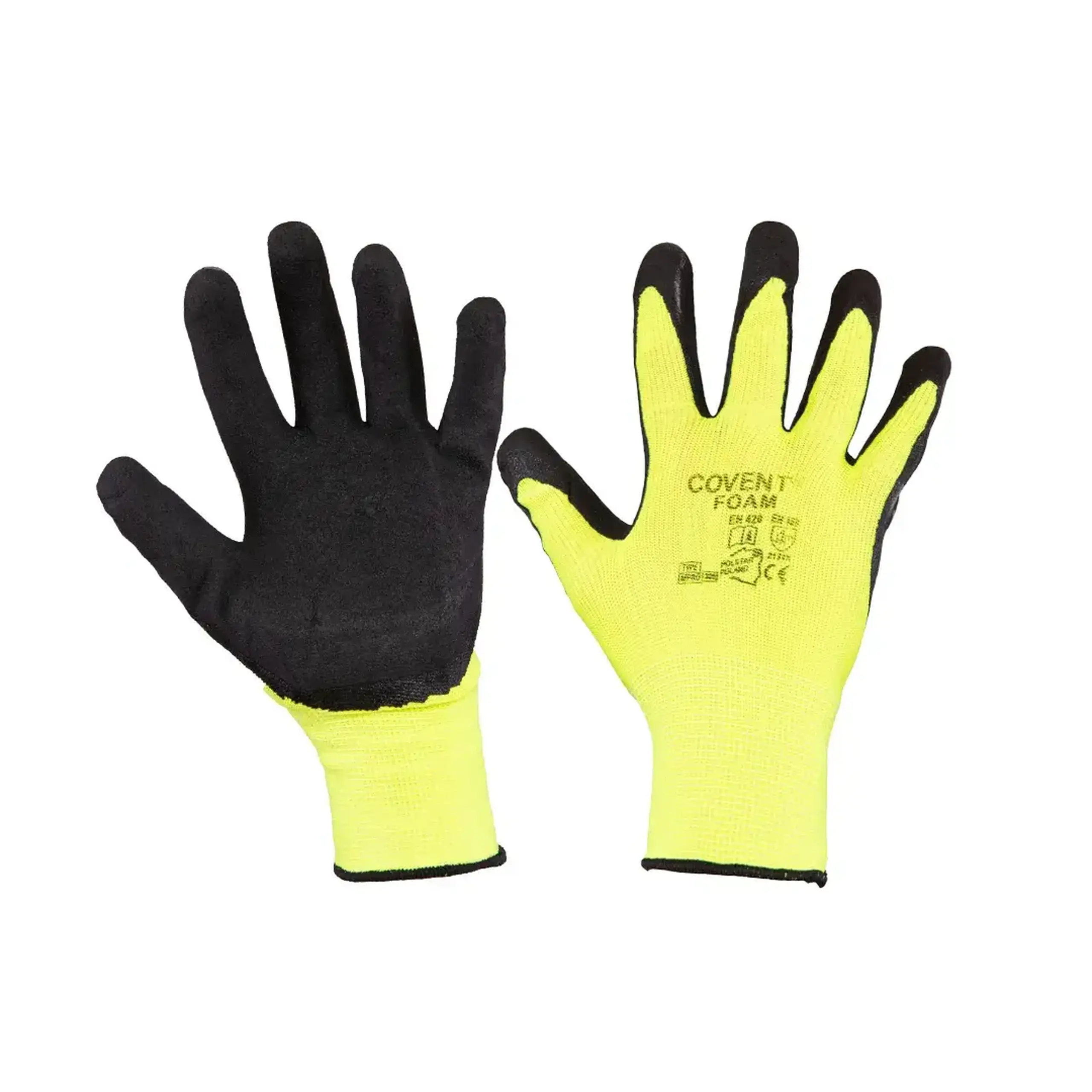 Mănuși de lucru FOAM BLISTER 9 Galben/Negru COVENT - Mărime 9