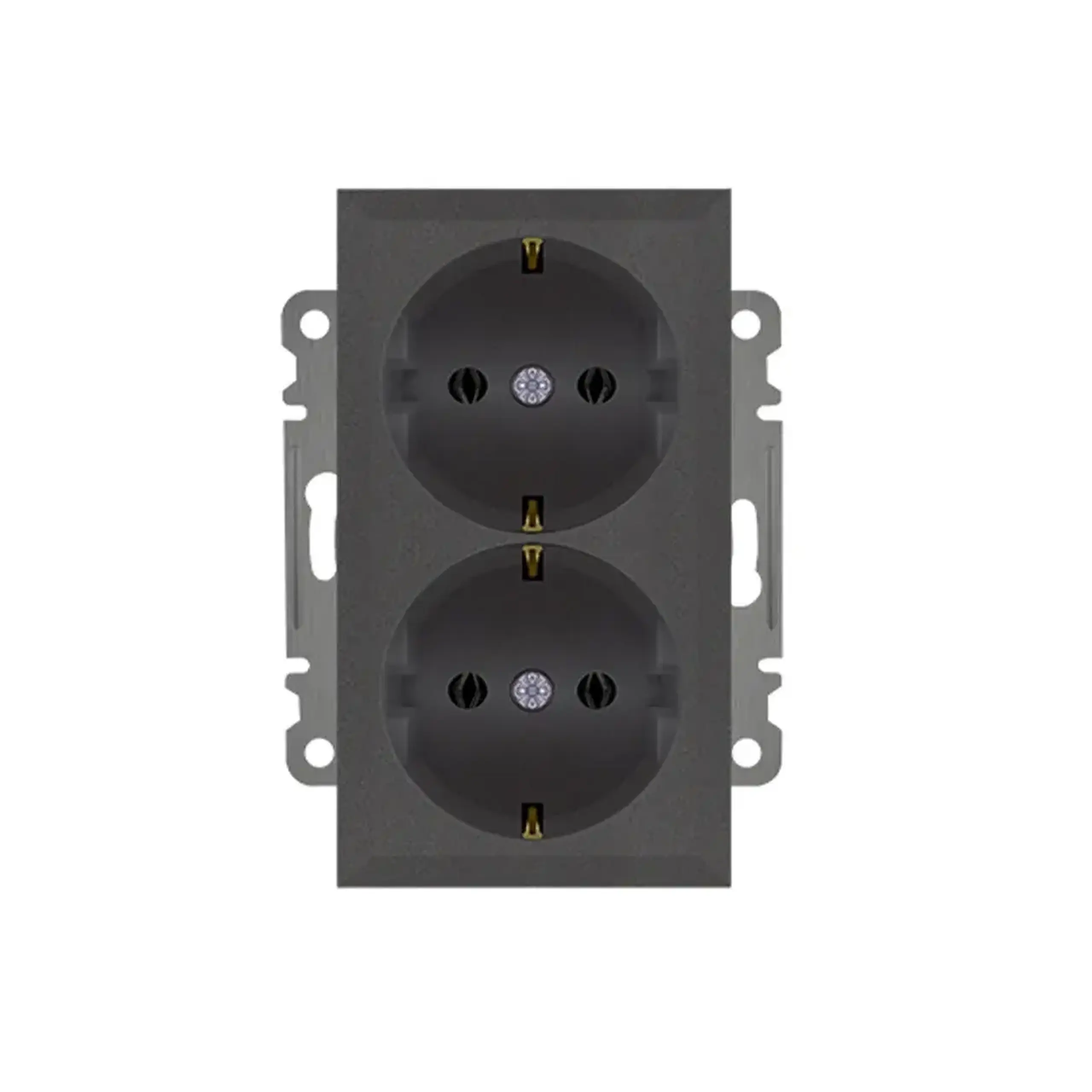 Priză dublă karea 16 A 220 - 240 V alb Makel - Fumuriu 2P + E