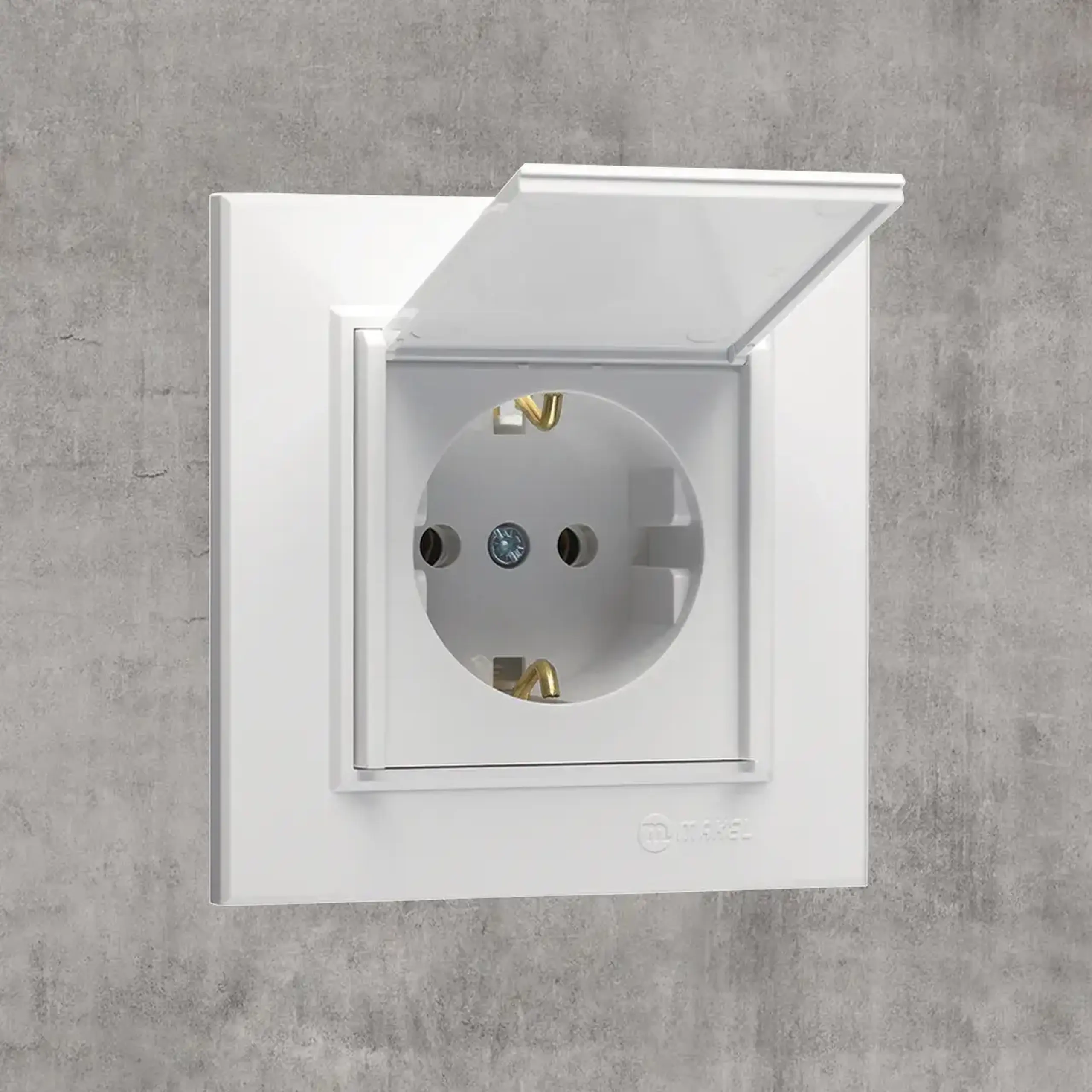 Priză euro cu capac karea 16 A 220 - 240 V alb Makel