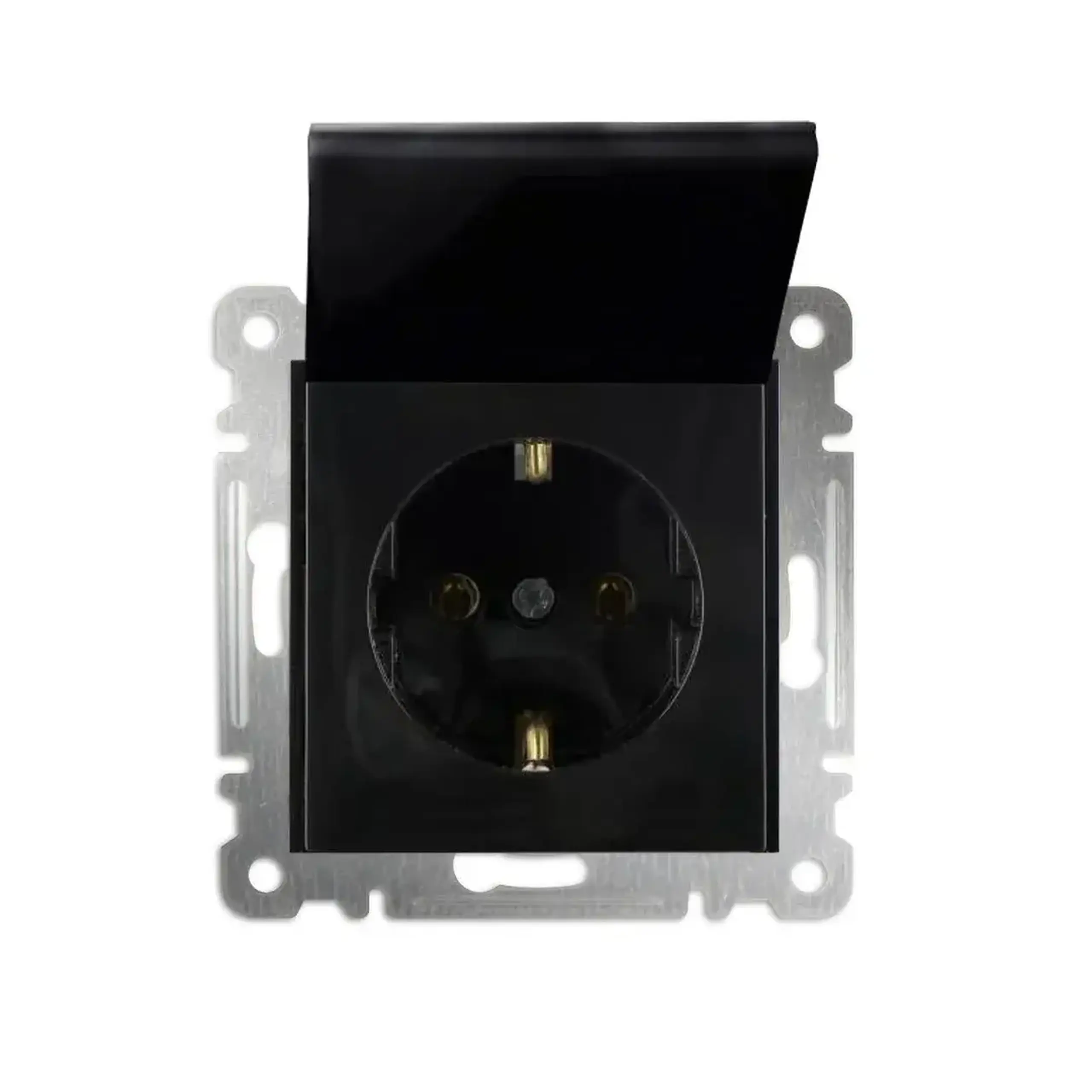 Priză euro cu capac karea 16 A 220 - 240 V alb Makel - Culoare Negru