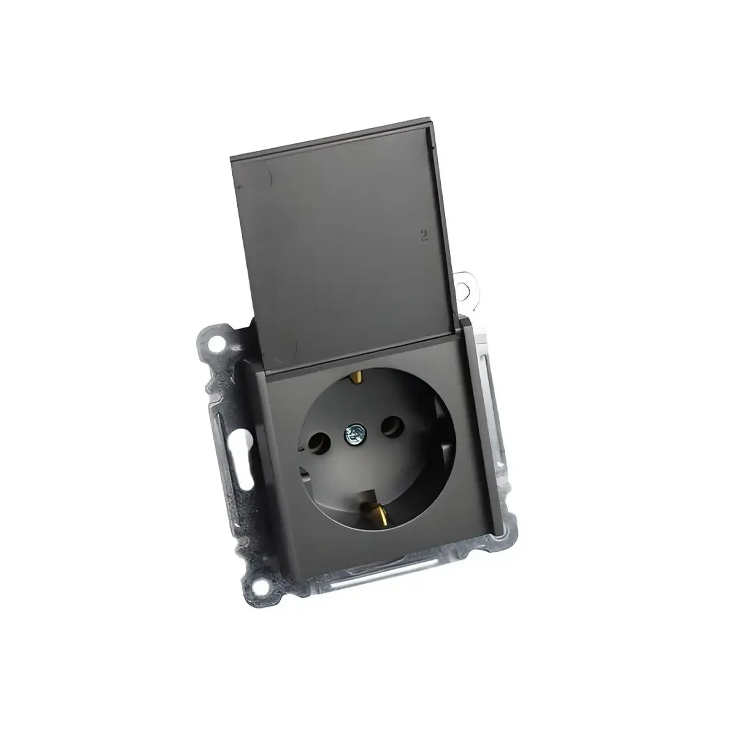 Priză euro cu capac karea 16 A 220 - 240 V alb Makel - Culoare Fumuriu