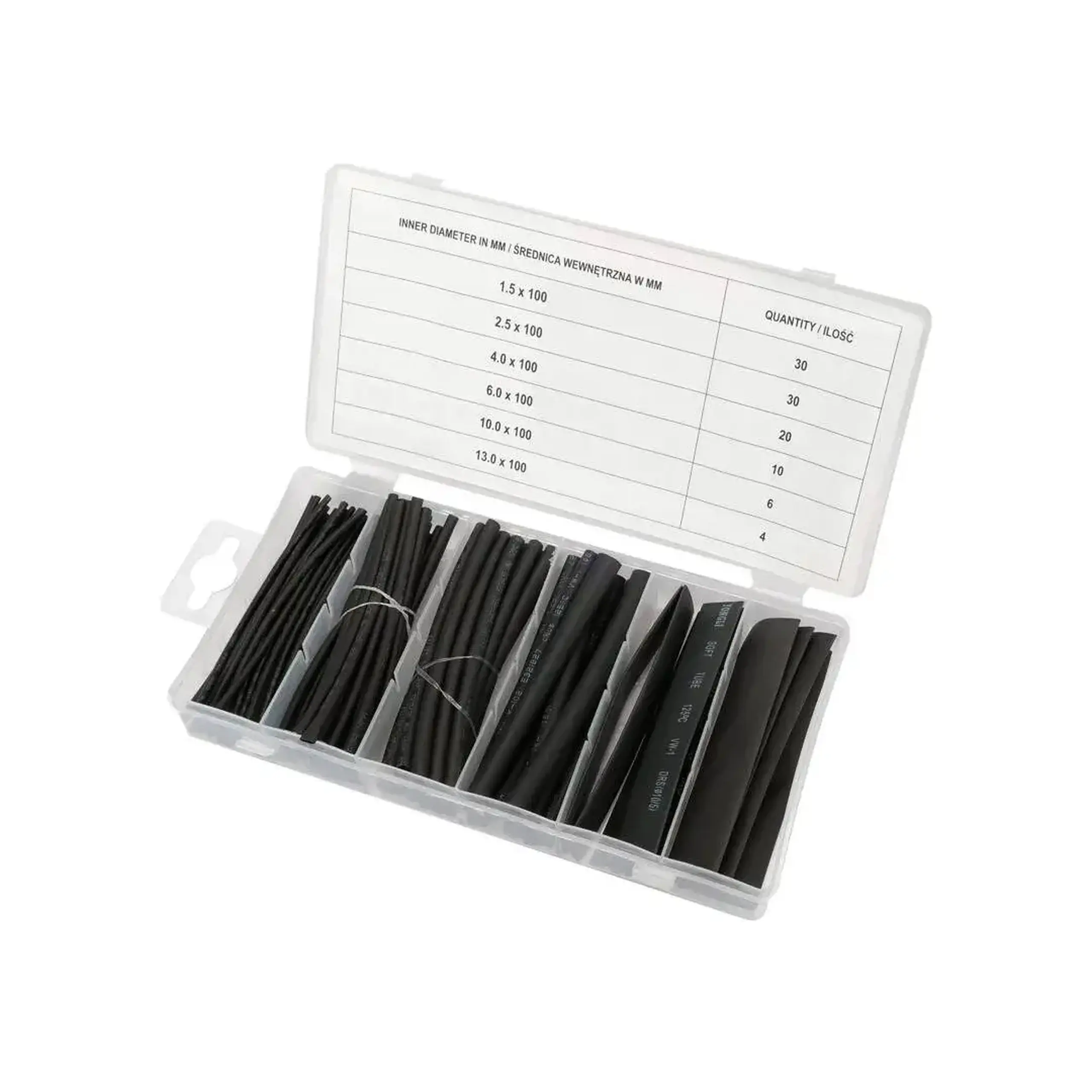 Set tuburi termoretractabile 100 mm Negru Yato