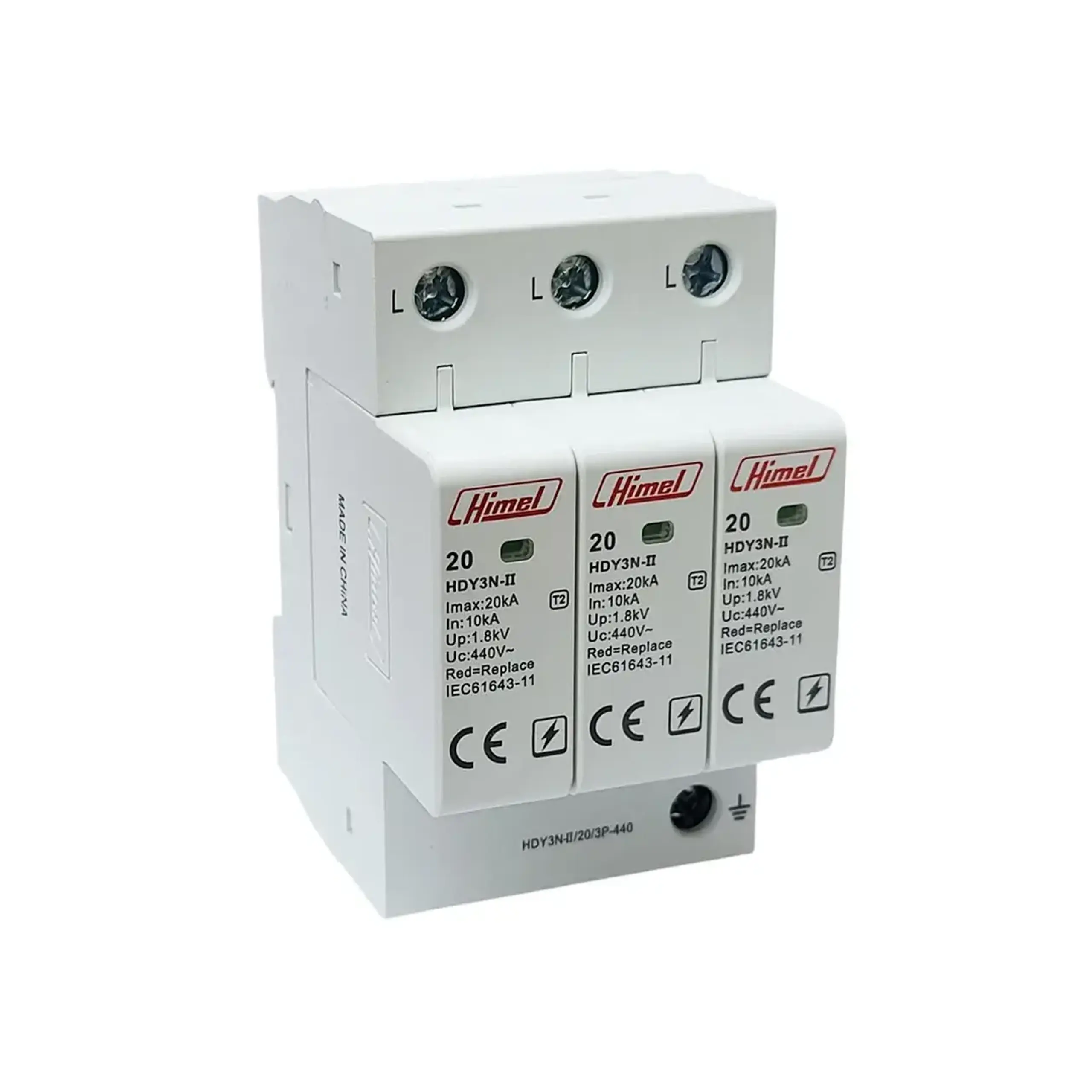 Descărcător HDY3N-20 1P 20 kA 440 V Himel - 20 kA (A) 3P