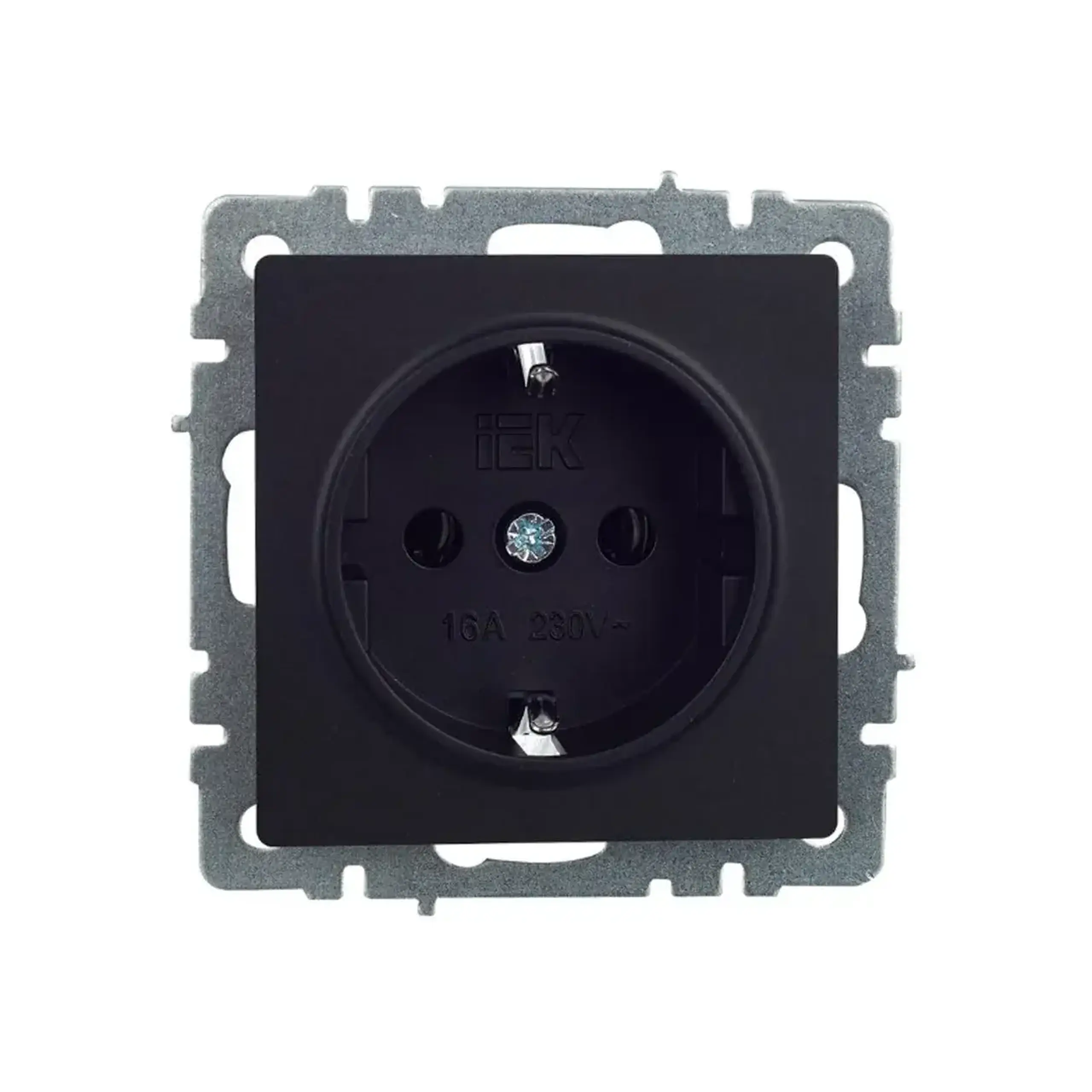 Priză cu împământare BRITE 16 A 220 - 240 V Alb IEK - Culoare Negru