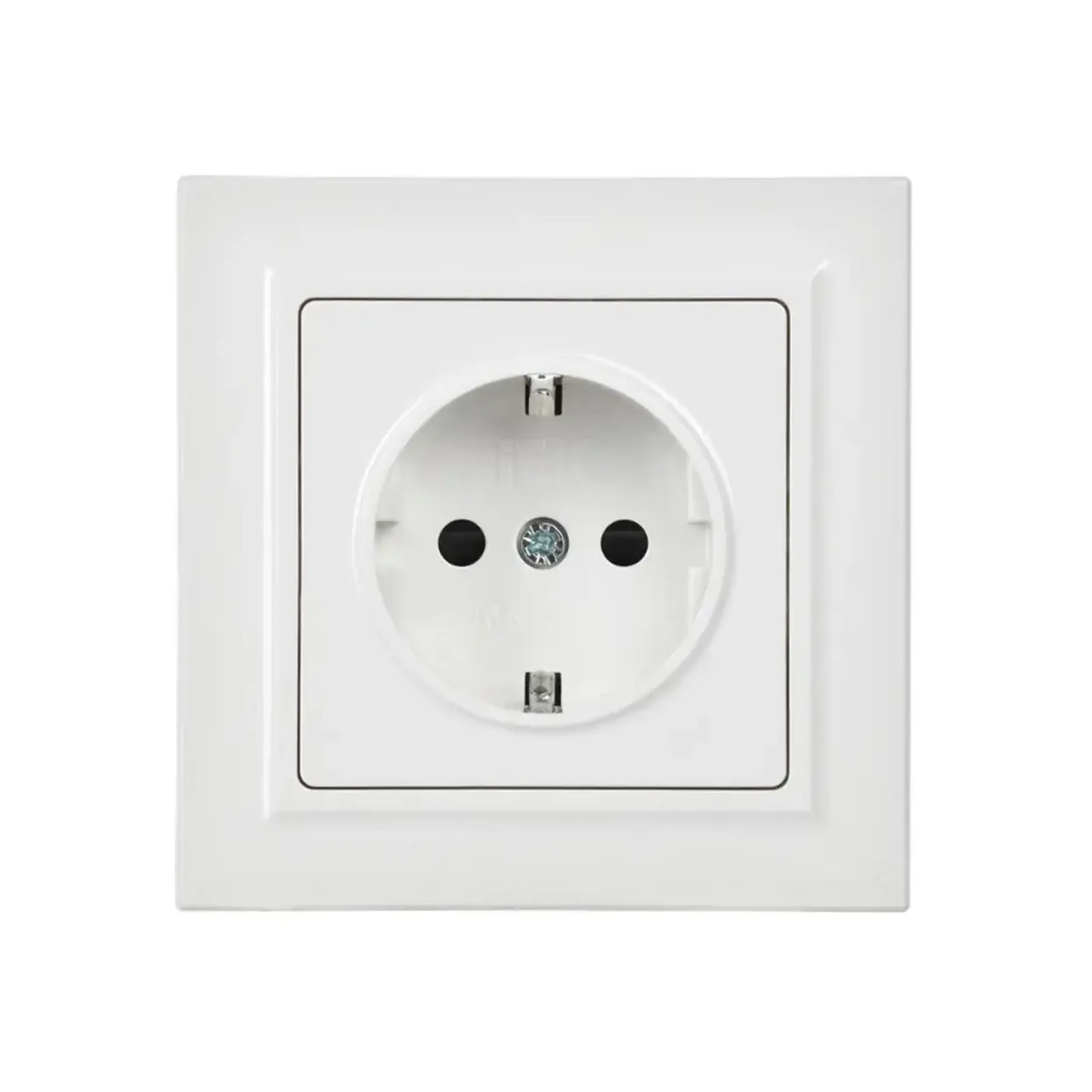 Priză cu împământare și obturator BRITE 16 A 220 - 240 V Alb IEK