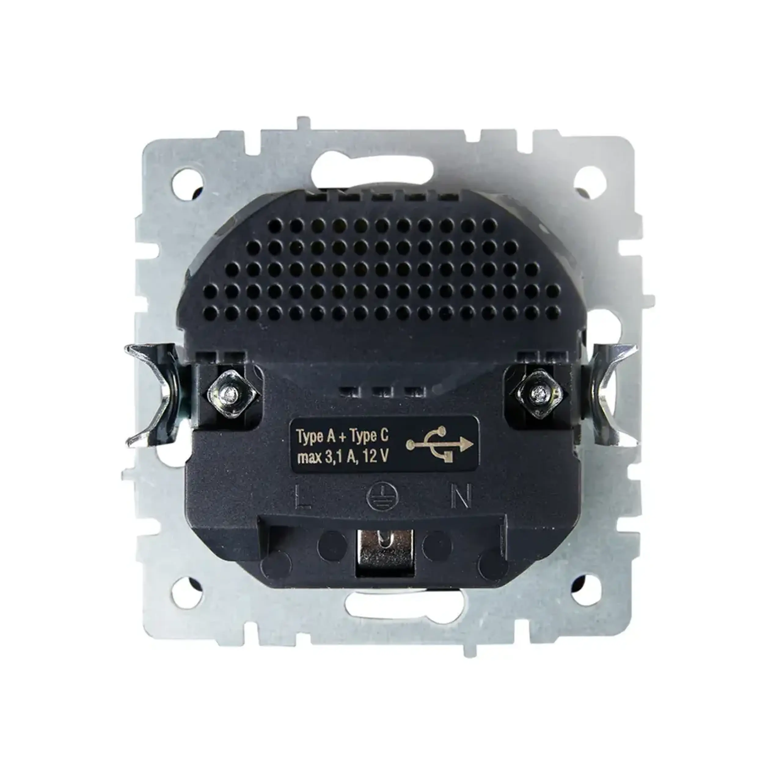 Priză cu USB BRITE 16 A 220 - 240 V Alb IEK - Culoare Grafit