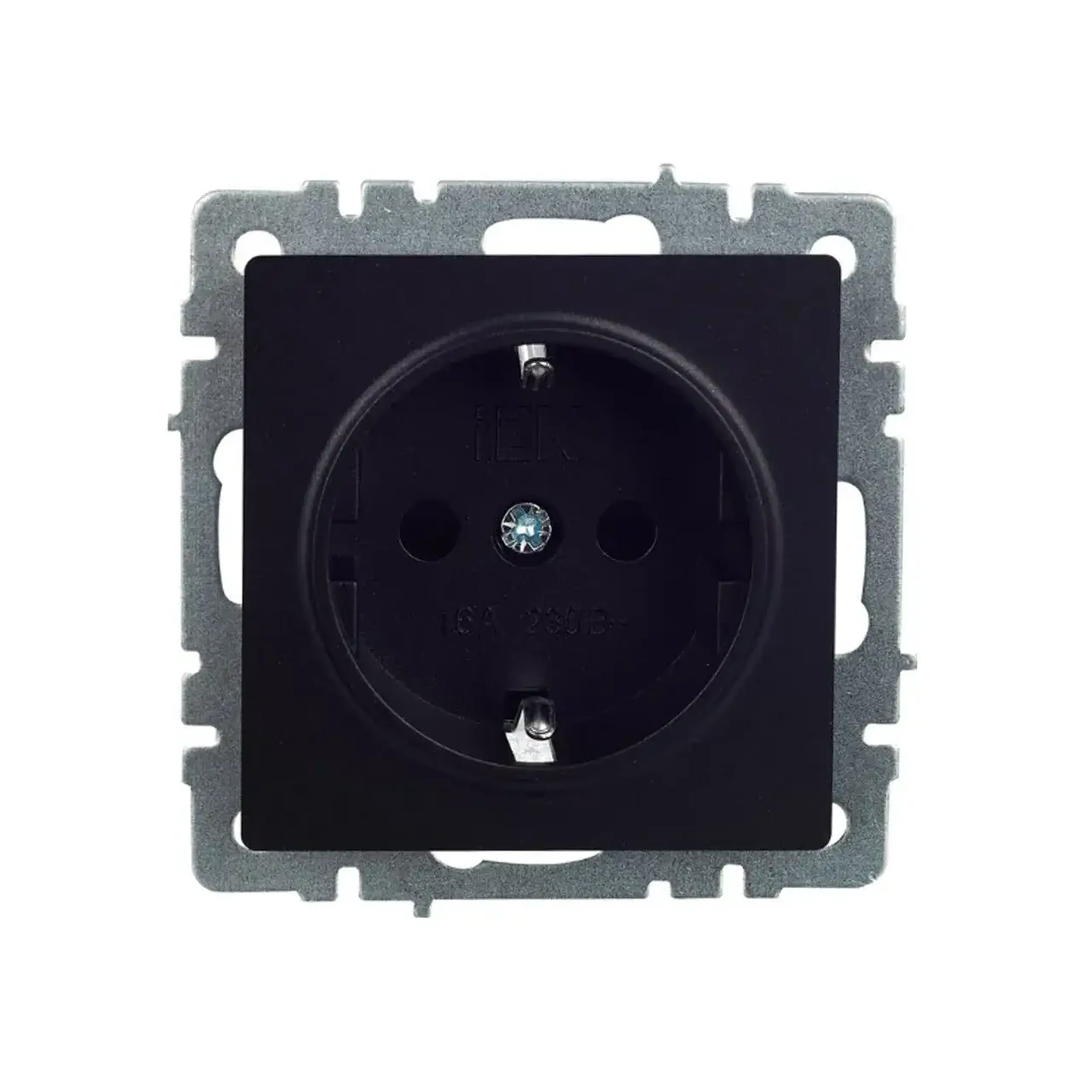 Priză cu împământare și obturator BRITE 16 A 220 - 240 V Negru IEK