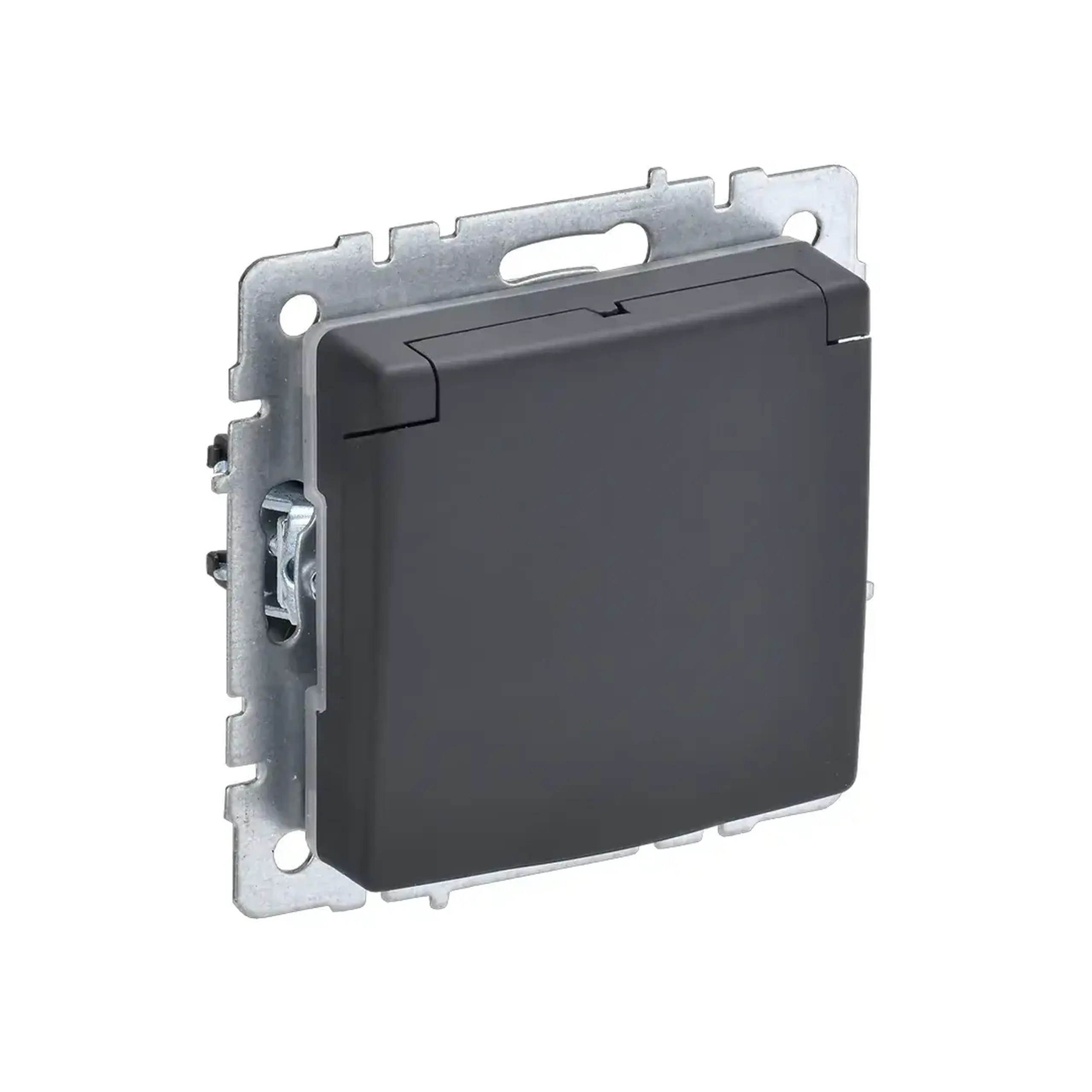 Priză cu obturator și capac BRITE 16 A 220 - 240 V Alb IEK - Culoare Grafit