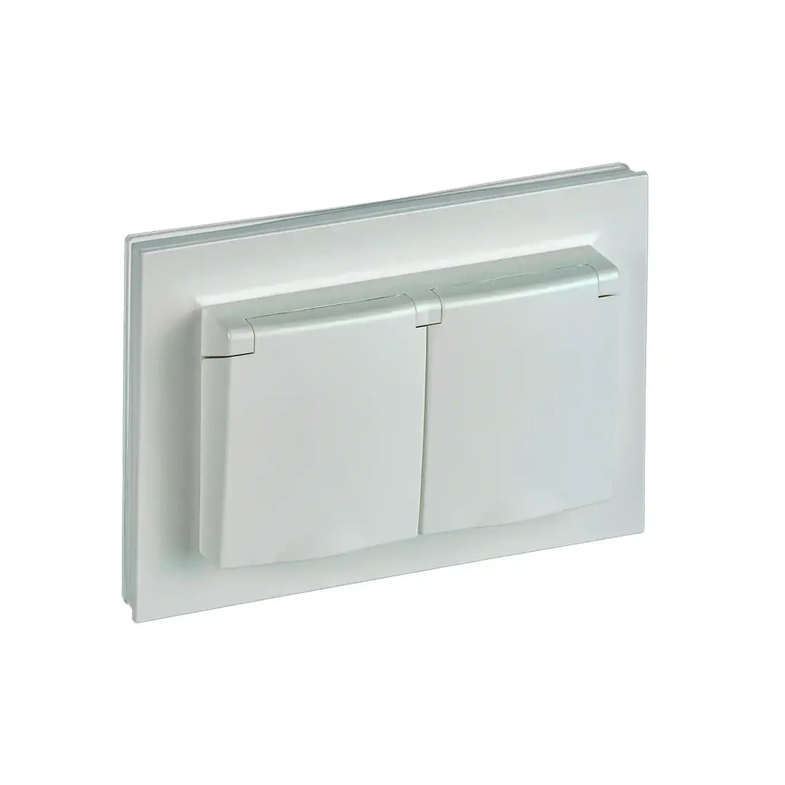 Priză dublă cu capac BRITE 16 A 220 - 240 V Alb IEK - Culoare Perlă