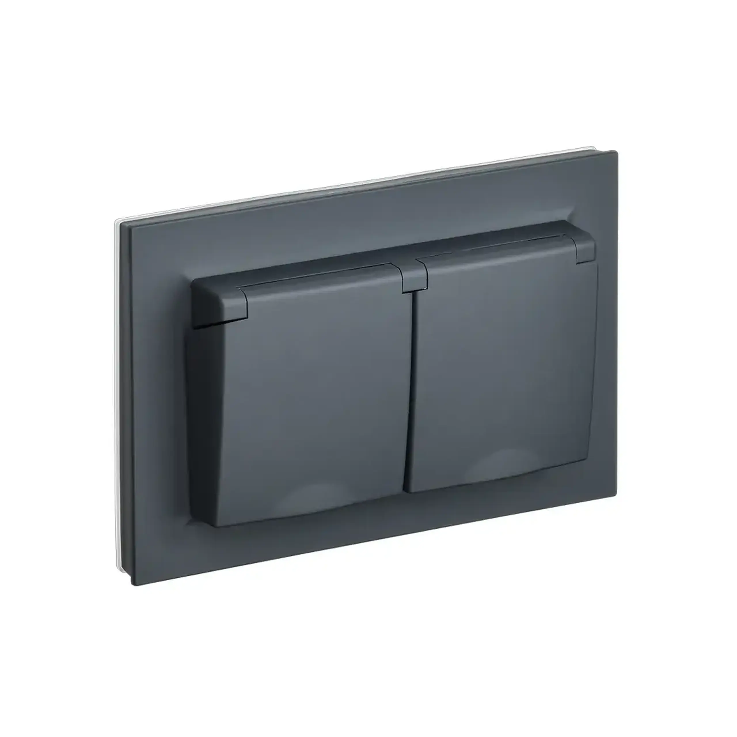 Priză dublă cu capac BRITE 16 A 220 - 240 V Alb IEK - Culoare Grafit
