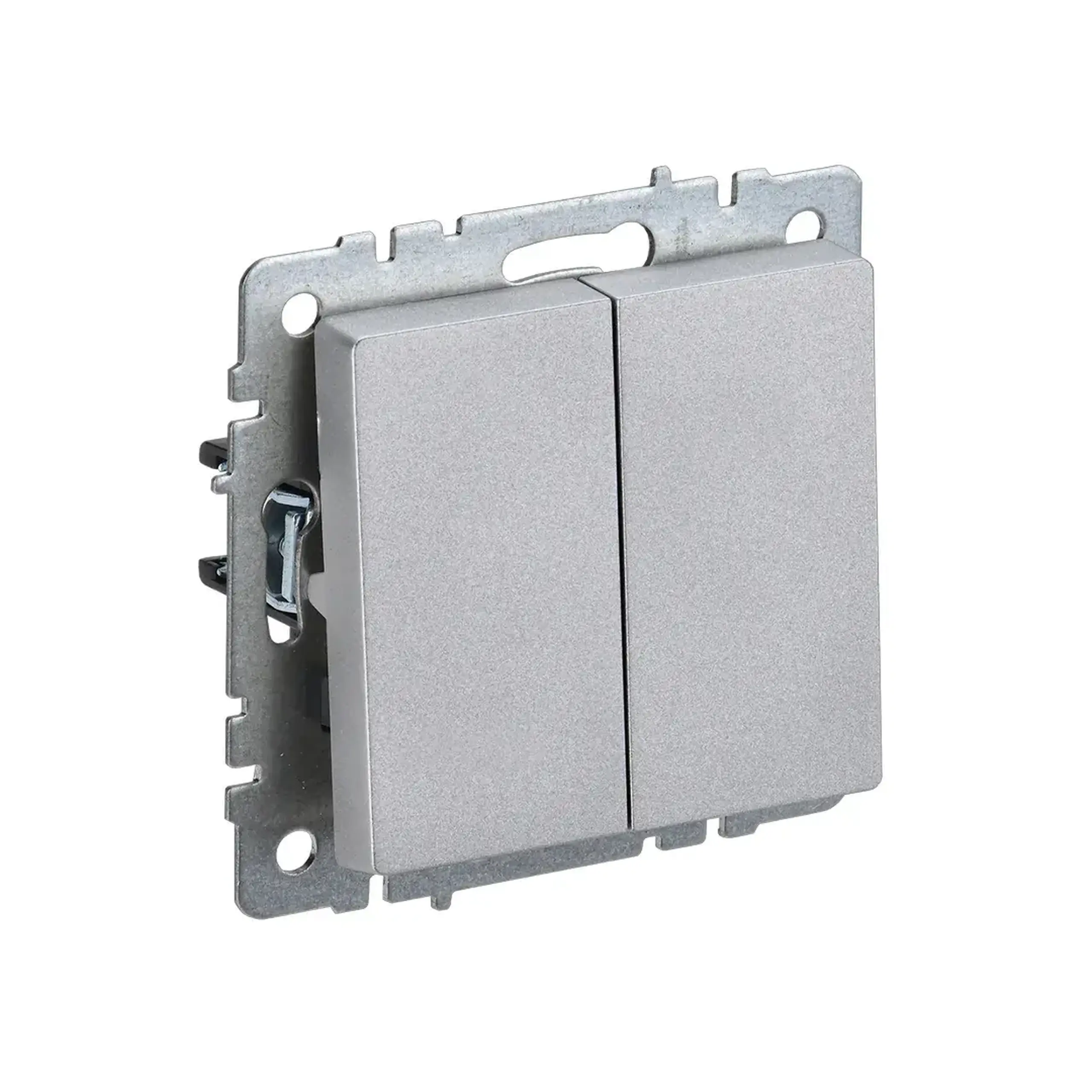 Întrerupător dublu cap scară BRITE 10 A 220 - 240 V Alb IEK - Culoare Aluminiu