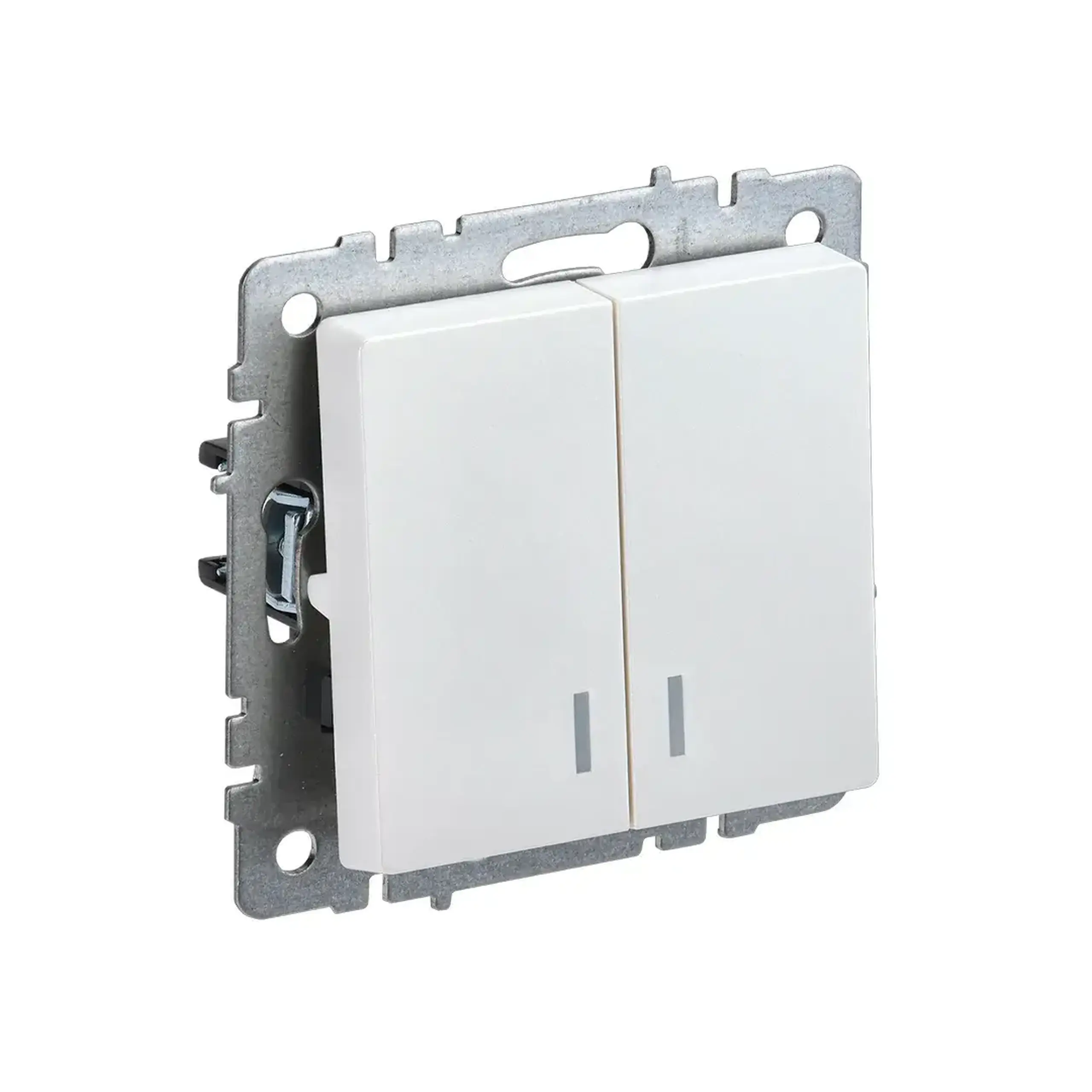 Întrerupător dublu cu indicator BRITE 10 A 220 - 240 V Alb IEK - Culoare Perlă