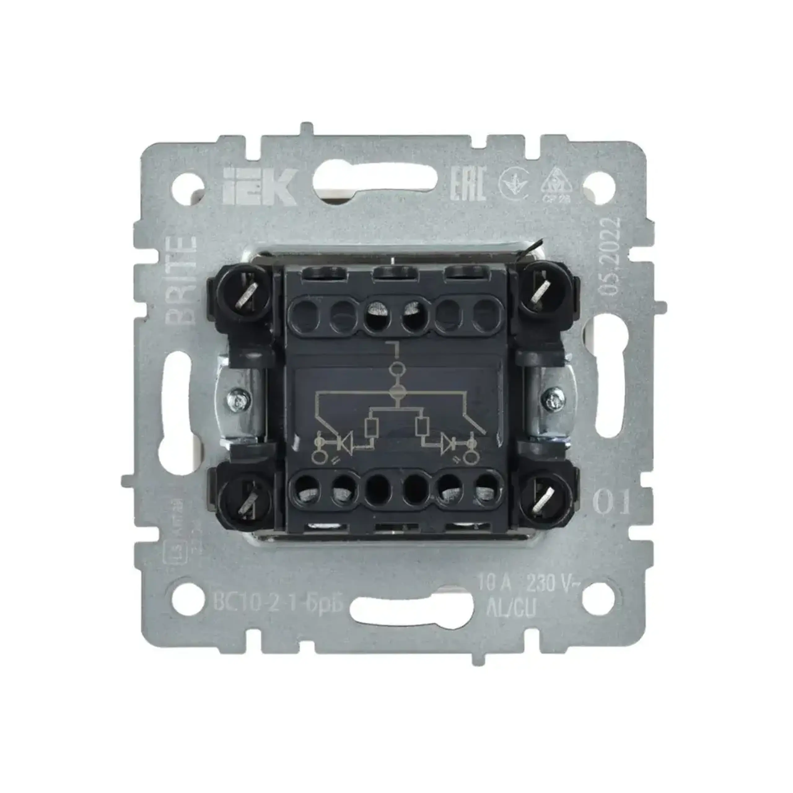 Întrerupător dublu cu indicator BRITE 10 A 220 - 240 V Perlă IEK