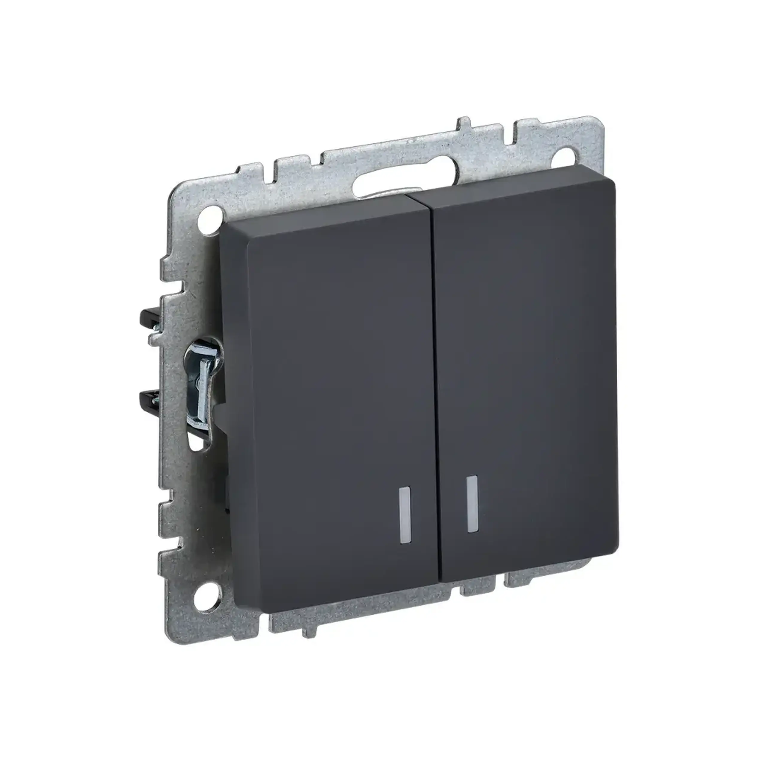 Întrerupător dublu cu indicator BRITE 10 A 220 - 240 V Alb IEK - Culoare Grafit