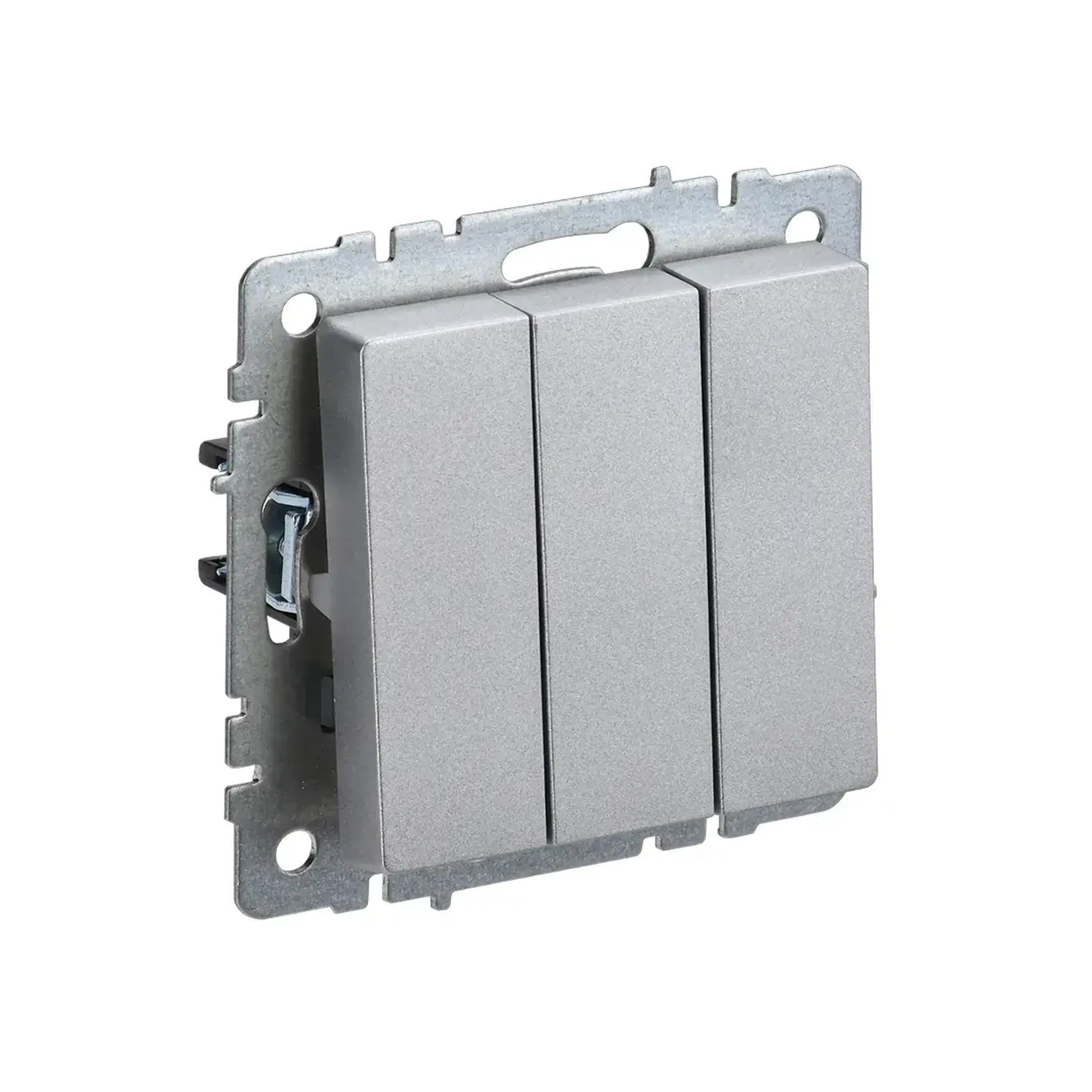 Întrerupător triplu BRITE 10 A 220 - 240 V Alb IEK - Culoare Aluminiu
